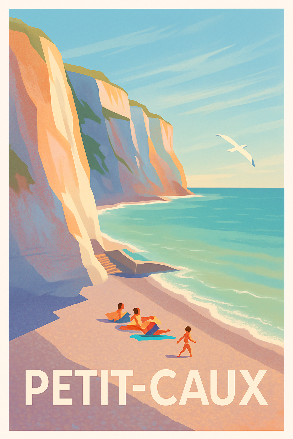 Affiche Petit-Caux — L'évasion au bord des falaises idylliques · poster d'art de Petit-Caux