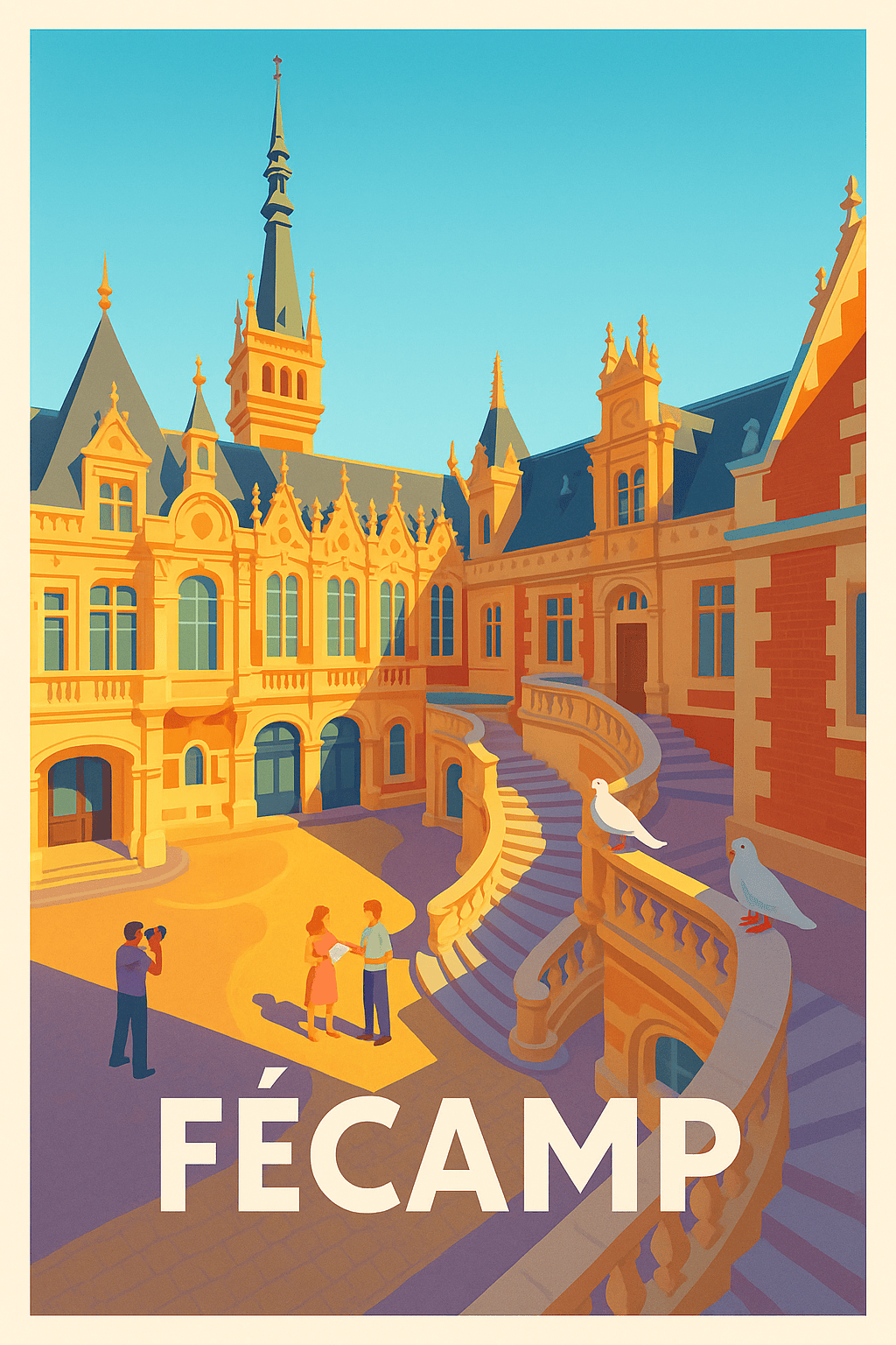 Seine-Maritime France Pas de Cadre / 20 × 30cm Affiche Fécamp - Charme et élégance normande