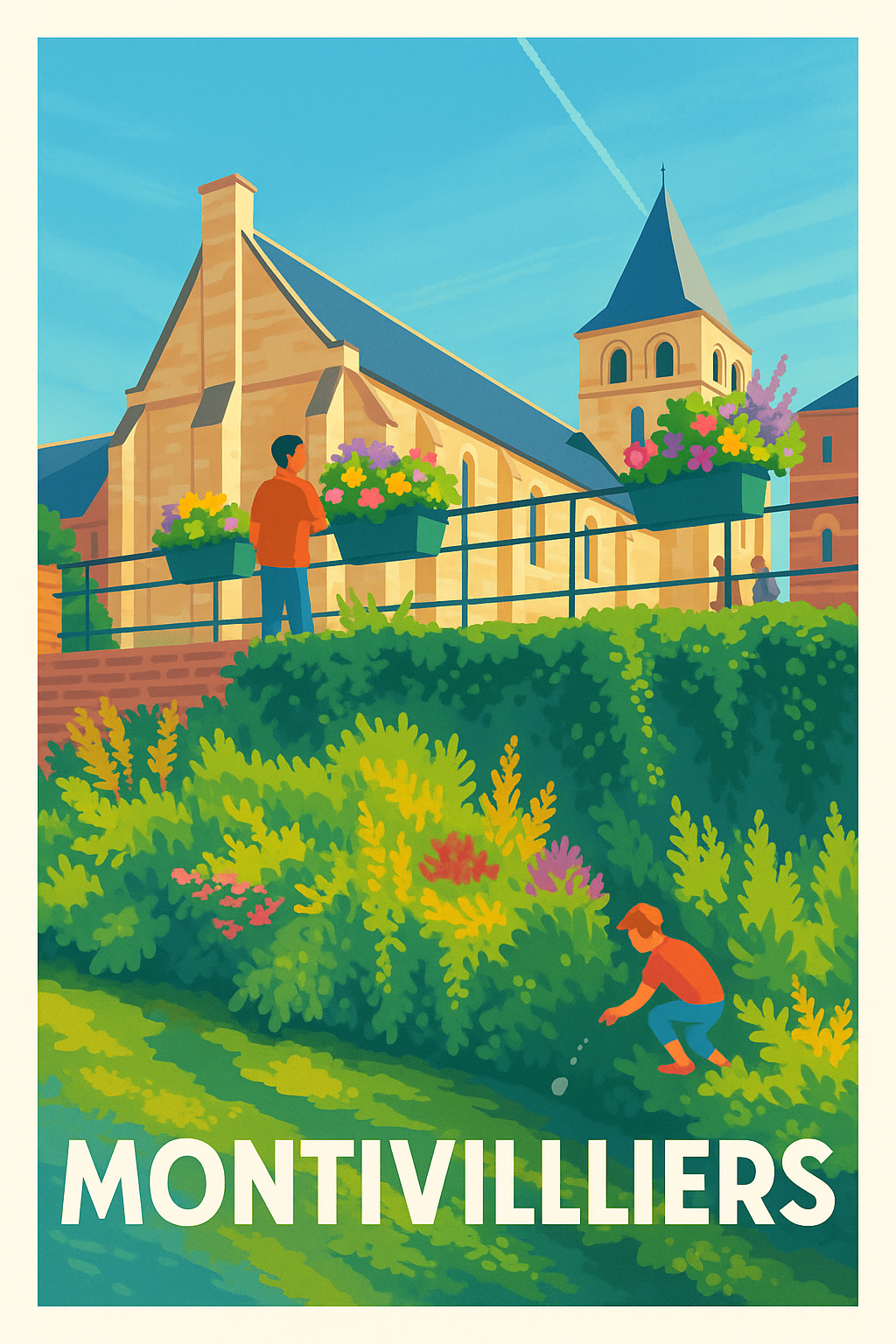 Seine-Maritime France Pas de Cadre / 20 × 30cm Affiche Montivilliers - Charme bucolique en Normandie