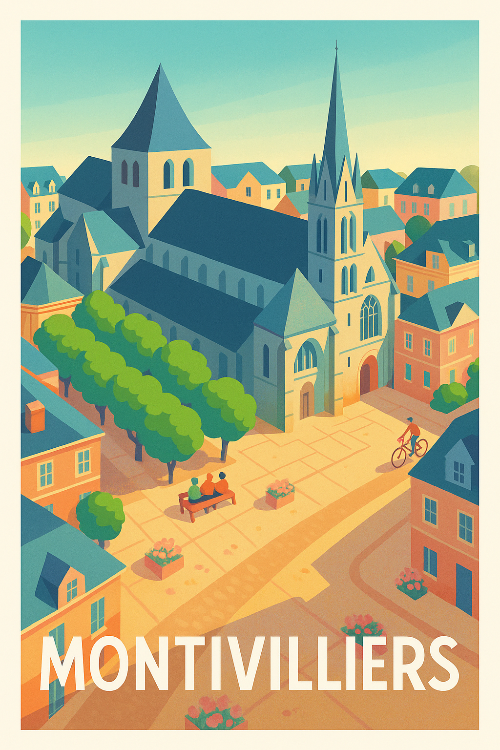 Seine-Maritime France Pas de Cadre / 20 × 30cm Affiche Montivilliers - Charme et Sérénité normande