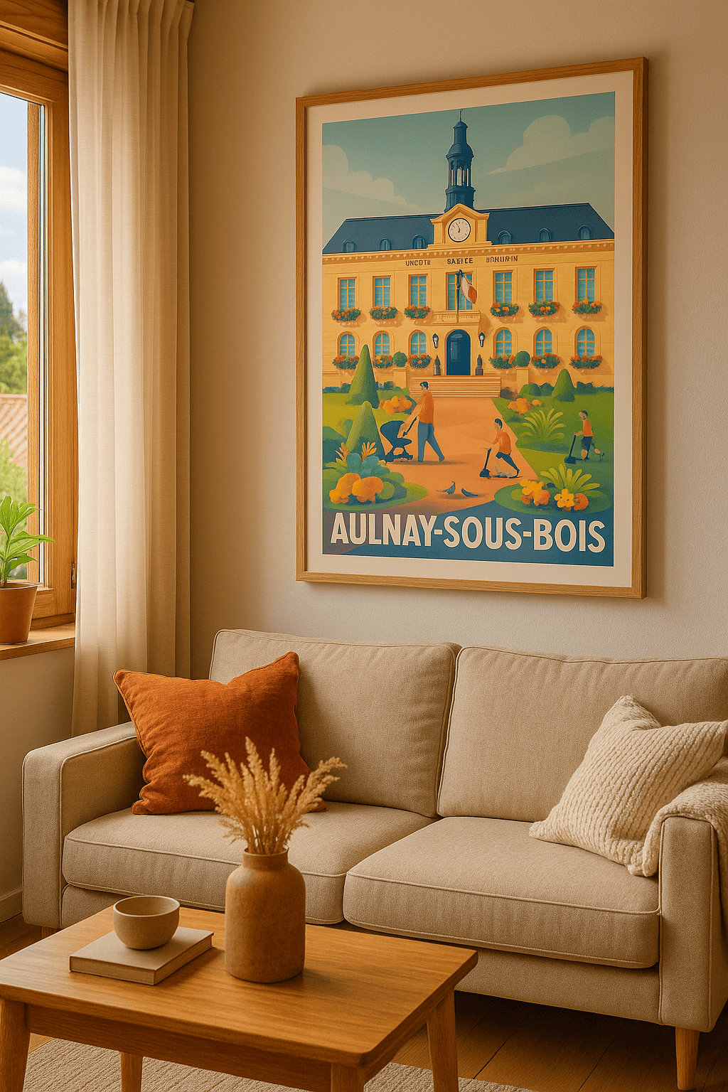 Affiche Aulnay-sous-Bois — Charme et convivialité au cœur de la ville · poster d'art de Aulnay-sous-Bois