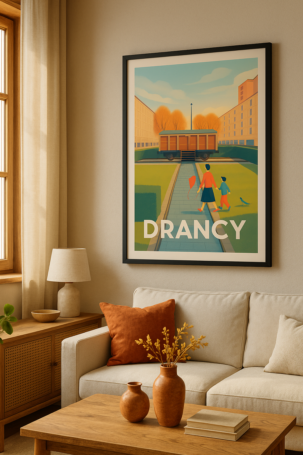 Seine-Saint-Denis France Affiche de Drancy - Promenade urbaine en famille