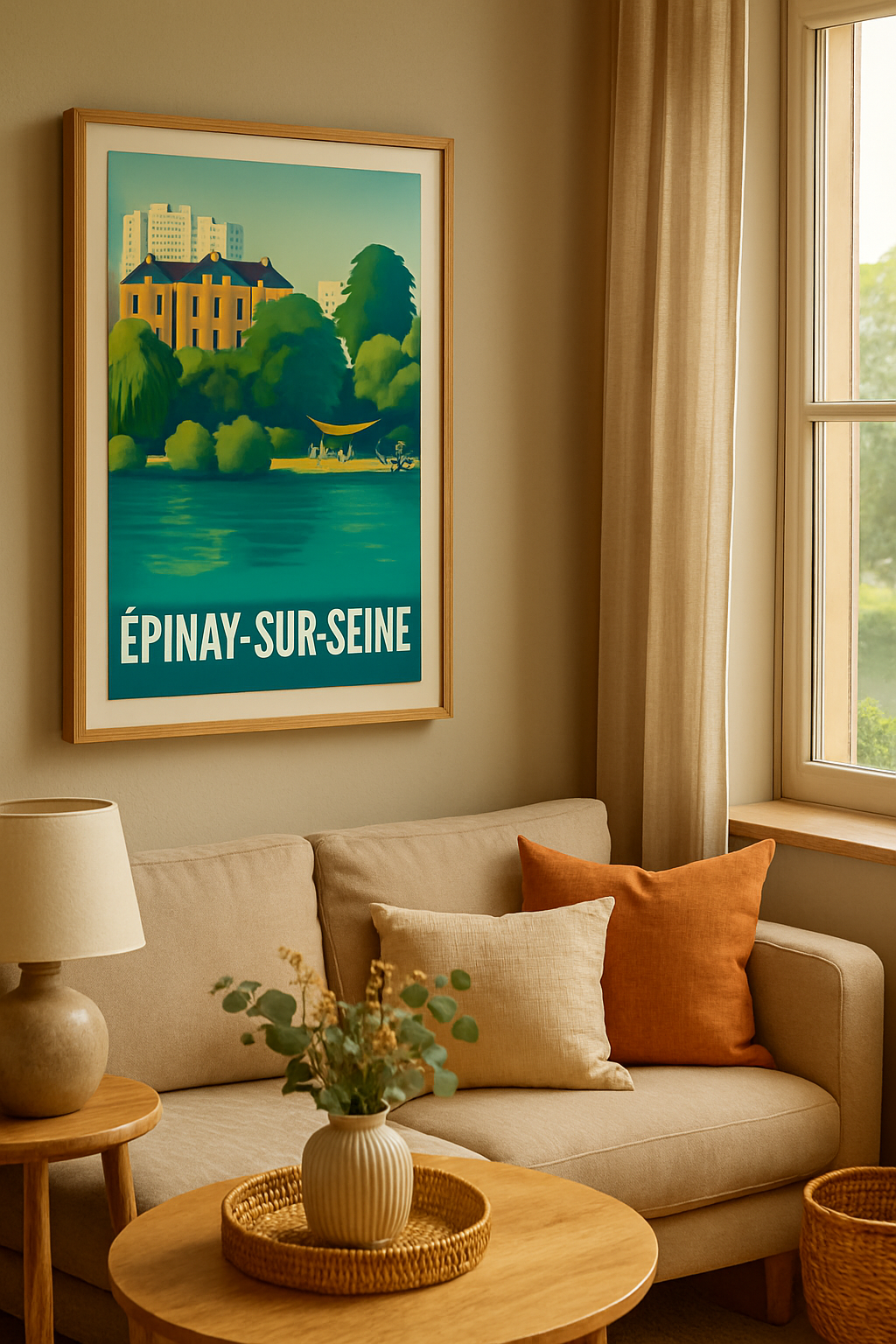 Seine-Saint-Denis France Affiche de Épinay-sur-Seine - Sérénité au fil de l'eau