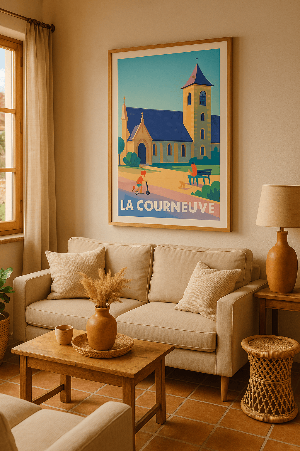 Seine-Saint-Denis France Affiche de La Courneuve - Charme et sérénité au cœur de la ville