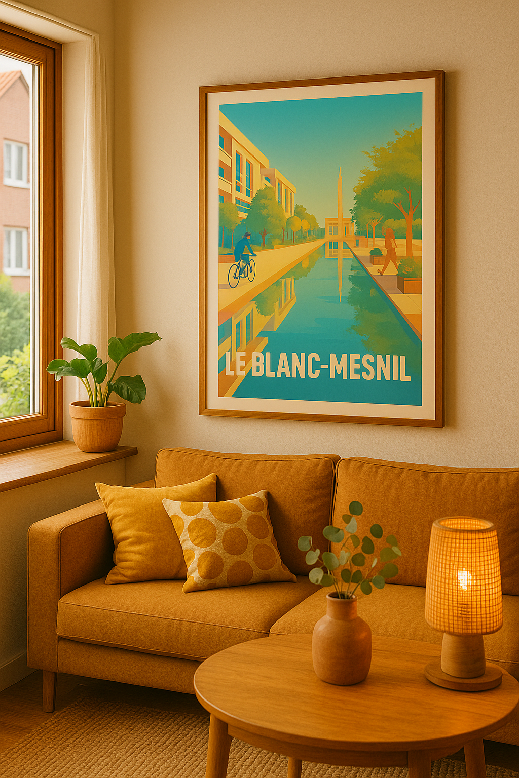 Seine-Saint-Denis France Affiche de Le Blanc-Mesnil - Un coin de sérénité urbaine