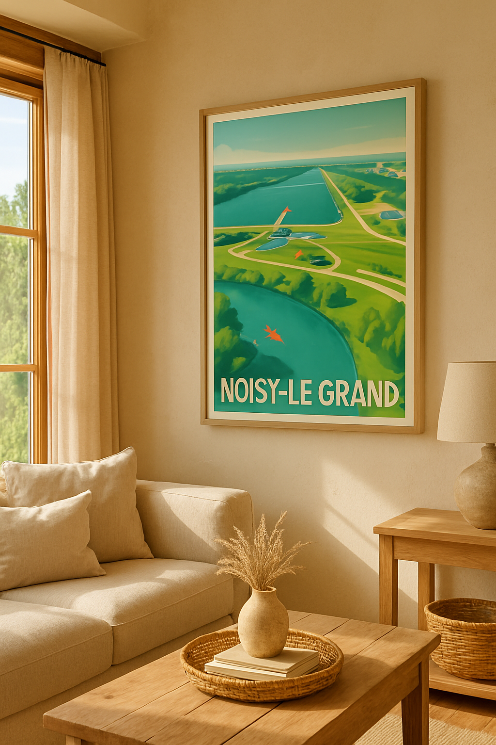 Affiche Noisy-le-Grand — Évasion nature au fil de l'eau · poster d'art de Noisy-le-Grand
