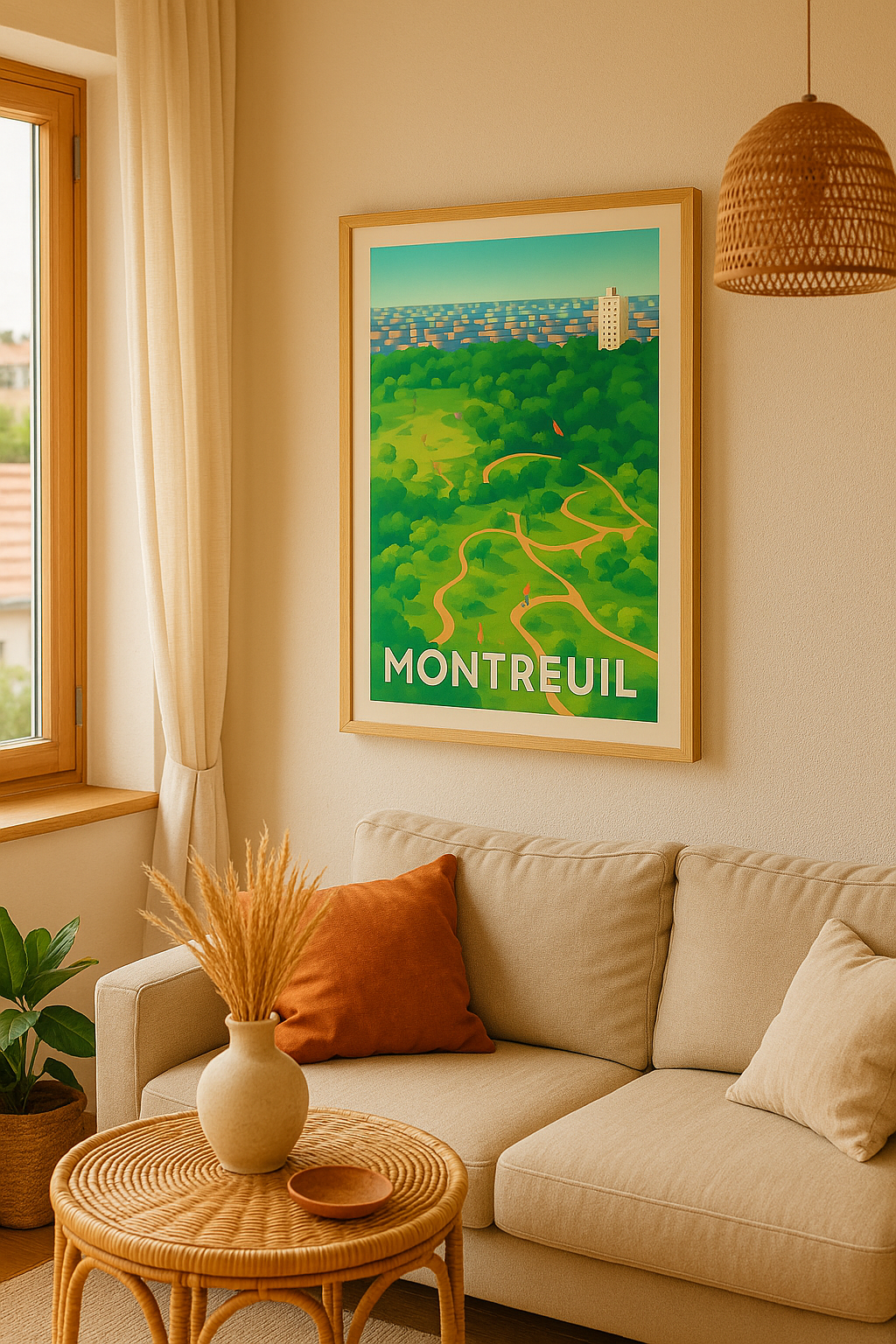 Affiche Montreuil — Échappée verte en pleine ville · poster d'art de Montreuil