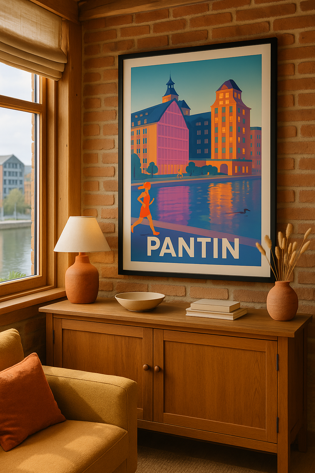 Affiche Pantin — Évasion urbaine au bord de l'eau · poster d'art de Pantin