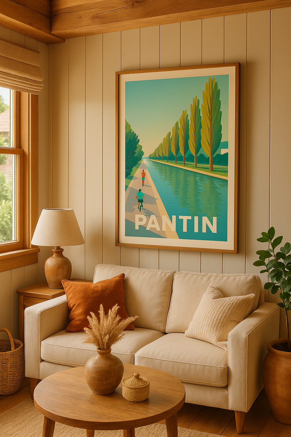 Affiche Pantin — Promenade au bord du canal · poster d'art de Pantin