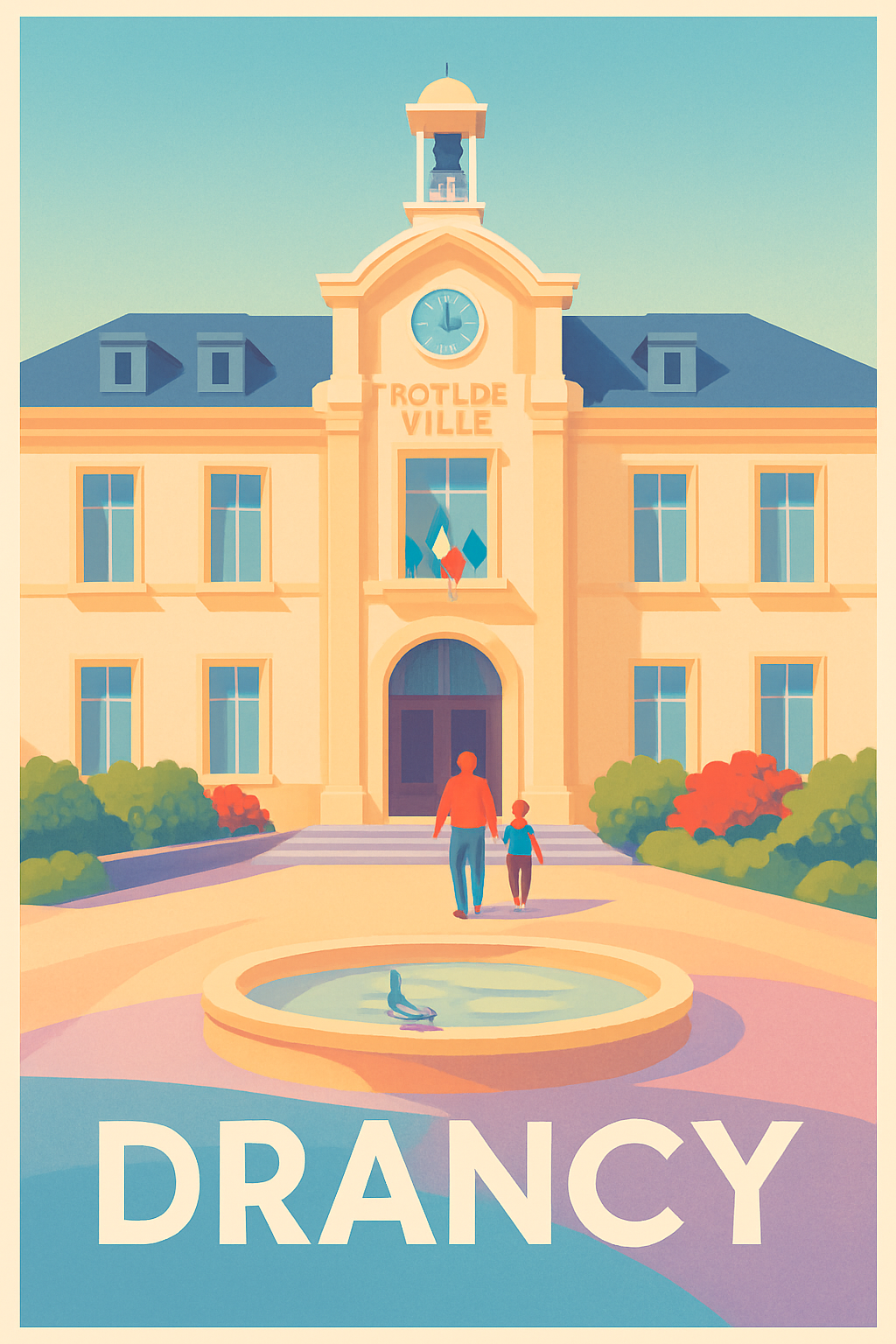 Seine-Saint-Denis France Pas de Cadre / 20 × 30cm Affiche de Drancy - L'élégance au cœur de la ville