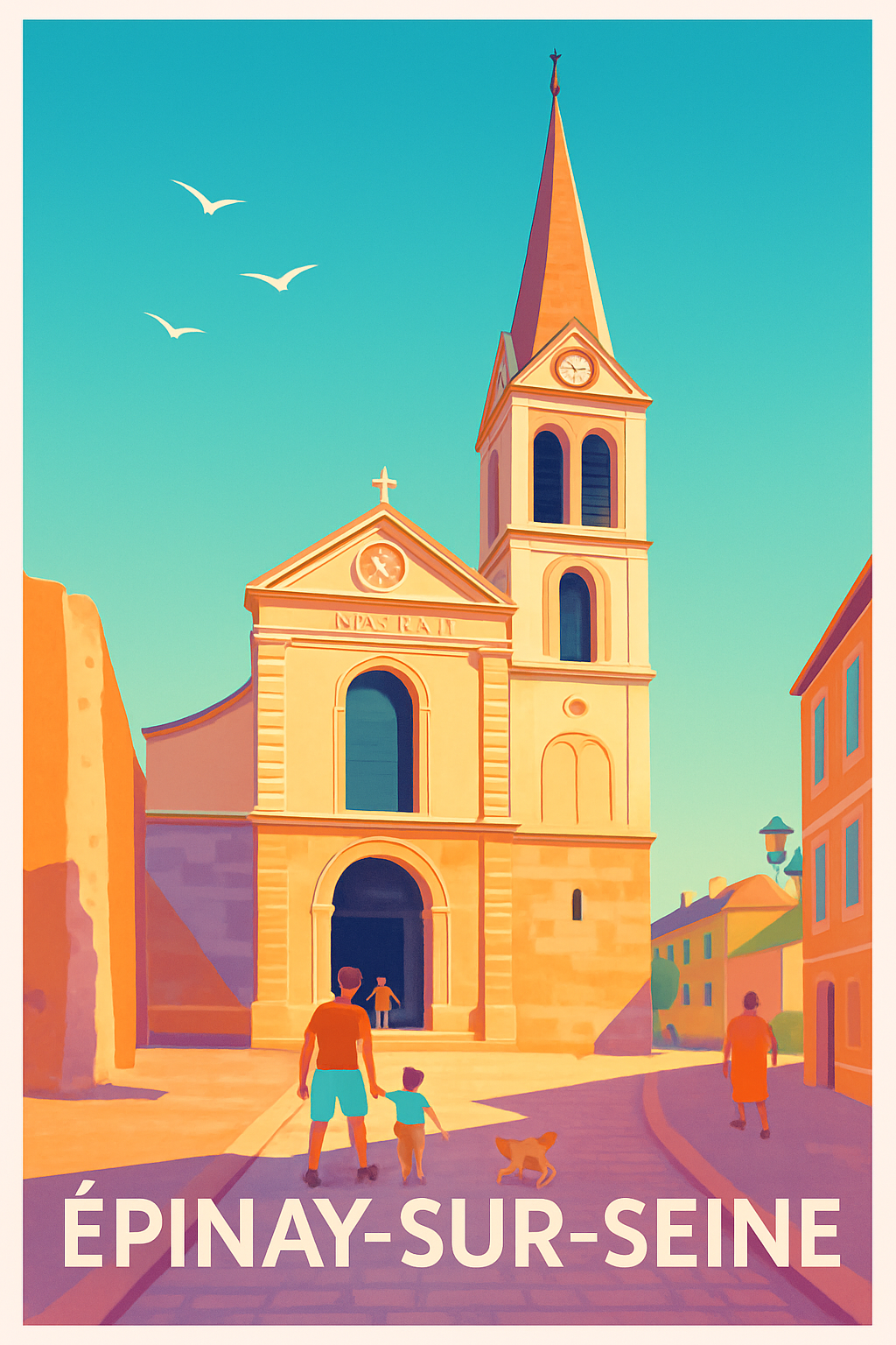 Seine-Saint-Denis France Pas de Cadre / 20 × 30cm Affiche de Épinay-sur-Seine - Charme et douceur au cœur de la ville