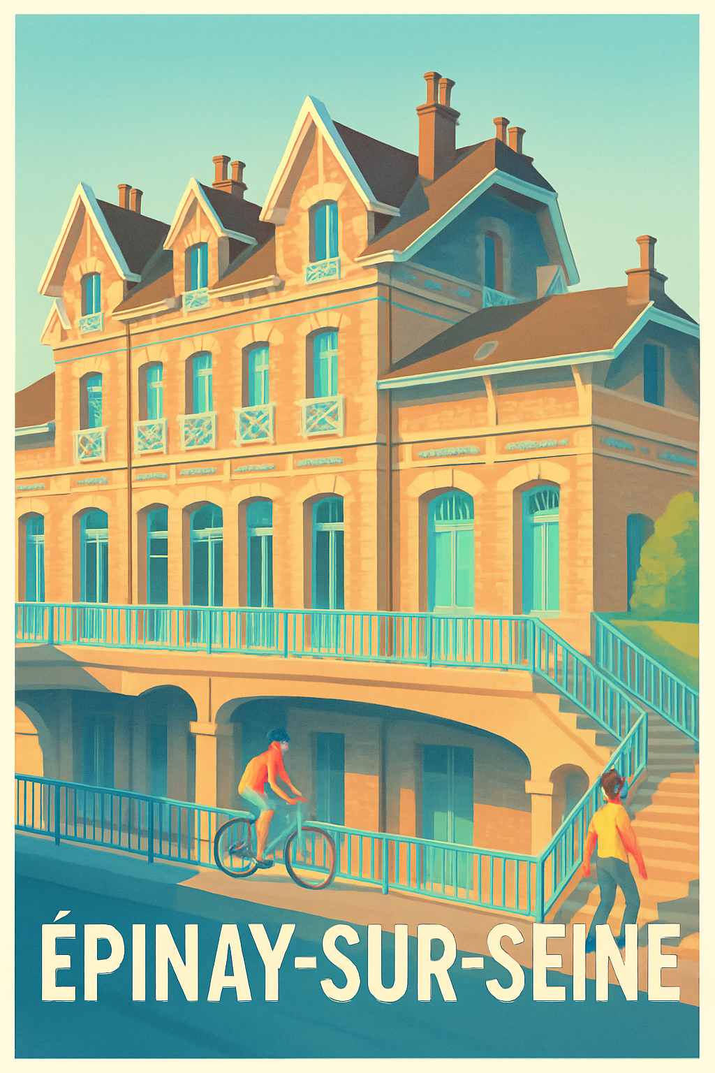 Seine-Saint-Denis France Pas de Cadre / 20 × 30cm Affiche de Épinay-sur-Seine - Charme et douceur de la Seine