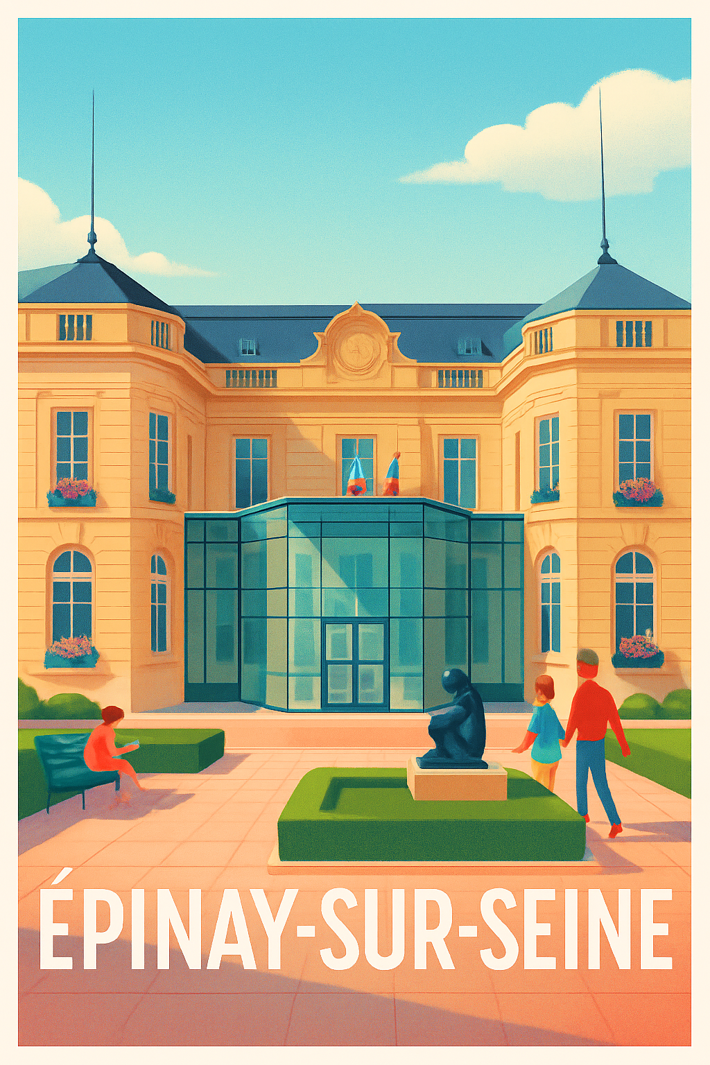 Seine-Saint-Denis France Pas de Cadre / 20 × 30cm Affiche de Épinay-sur-Seine - Charme et élégance urbaine