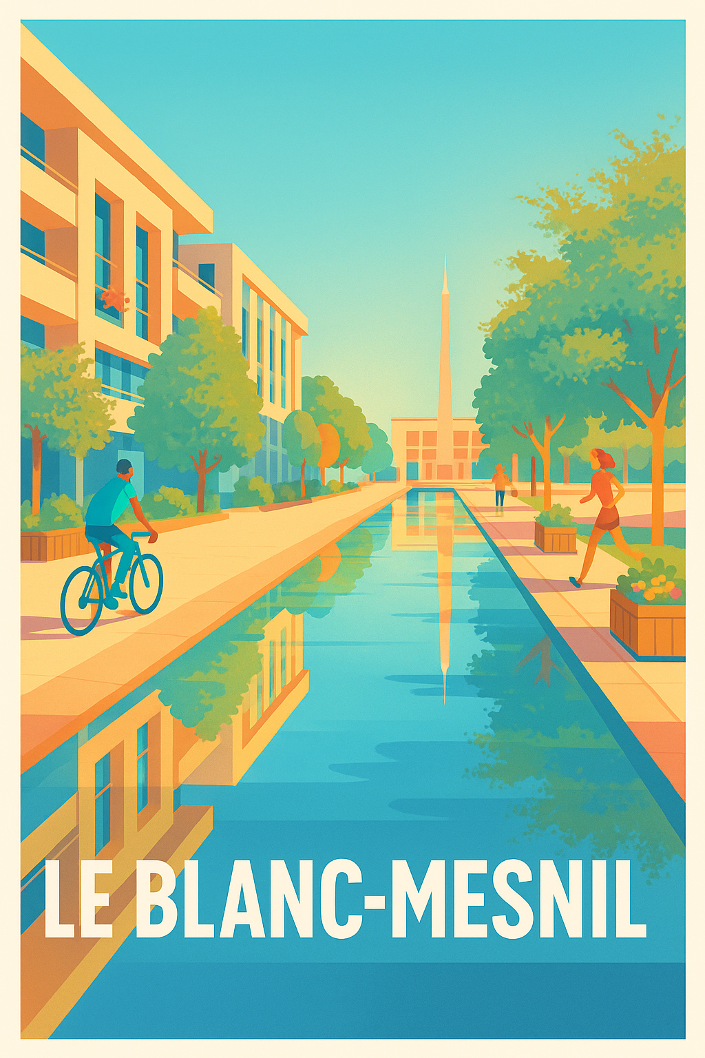 Seine-Saint-Denis France Pas de Cadre / 20 × 30cm Affiche de Le Blanc-Mesnil - Un coin de sérénité urbaine