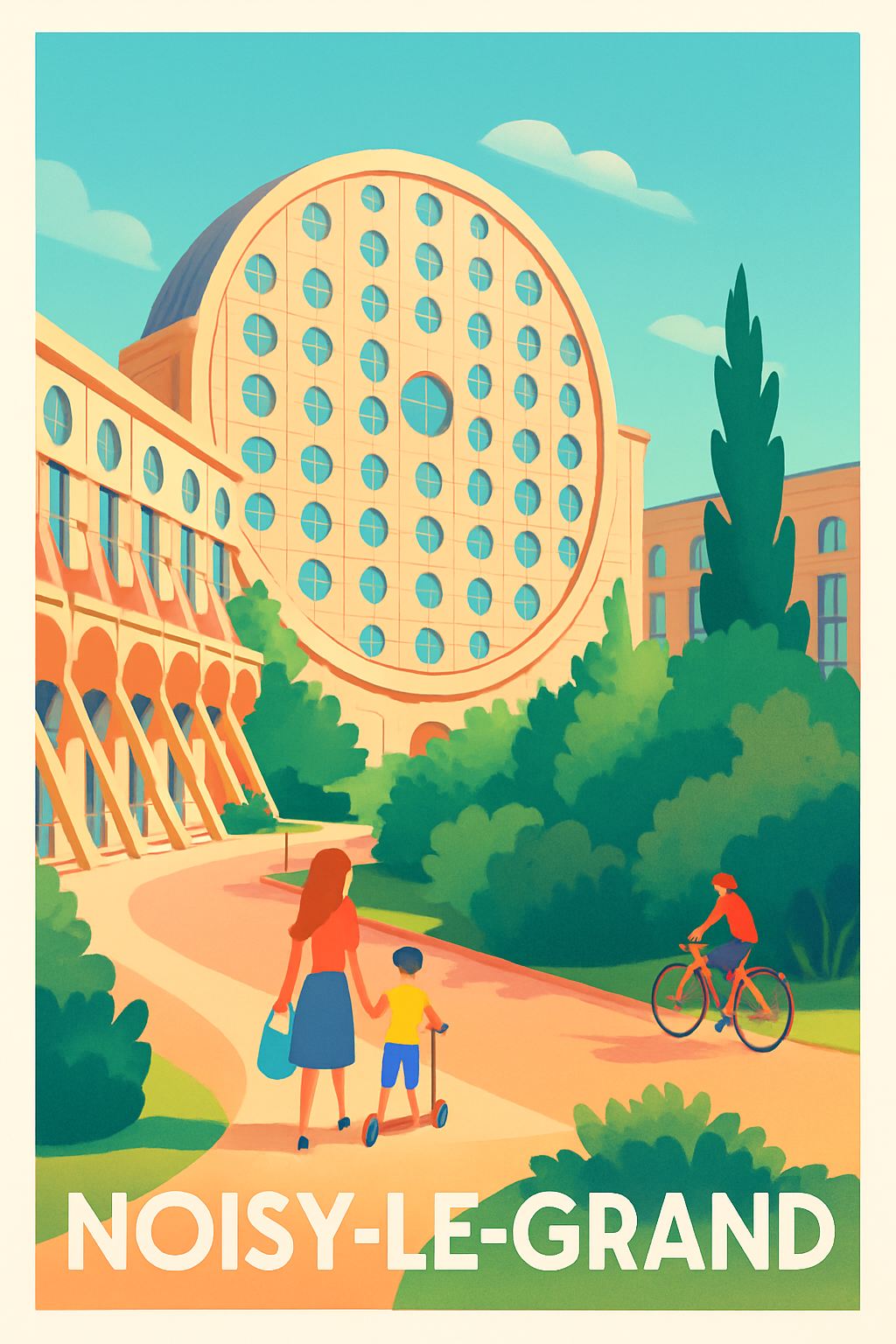 Affiche Noisy-le-Grand — Charme et modernité au cœur de la ville · poster d'art de Noisy-le-Grand