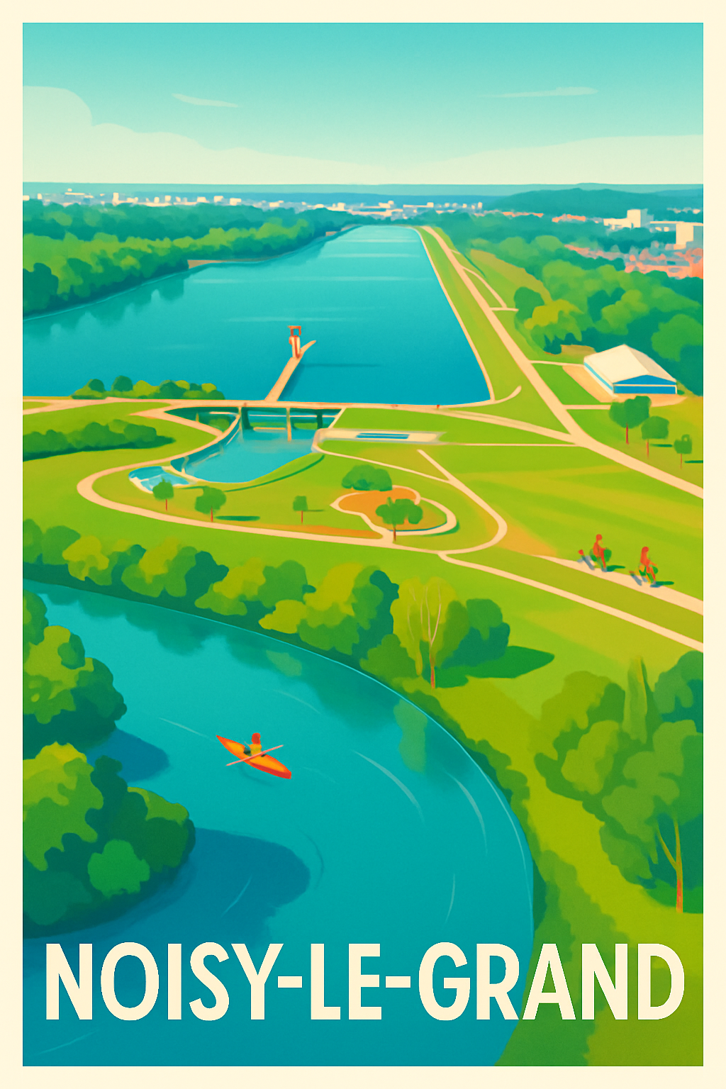 Seine-Saint-Denis France Pas de Cadre / 20 × 30cm Affiche de Noisy-le-Grand - Évasion nature au fil de l'eau