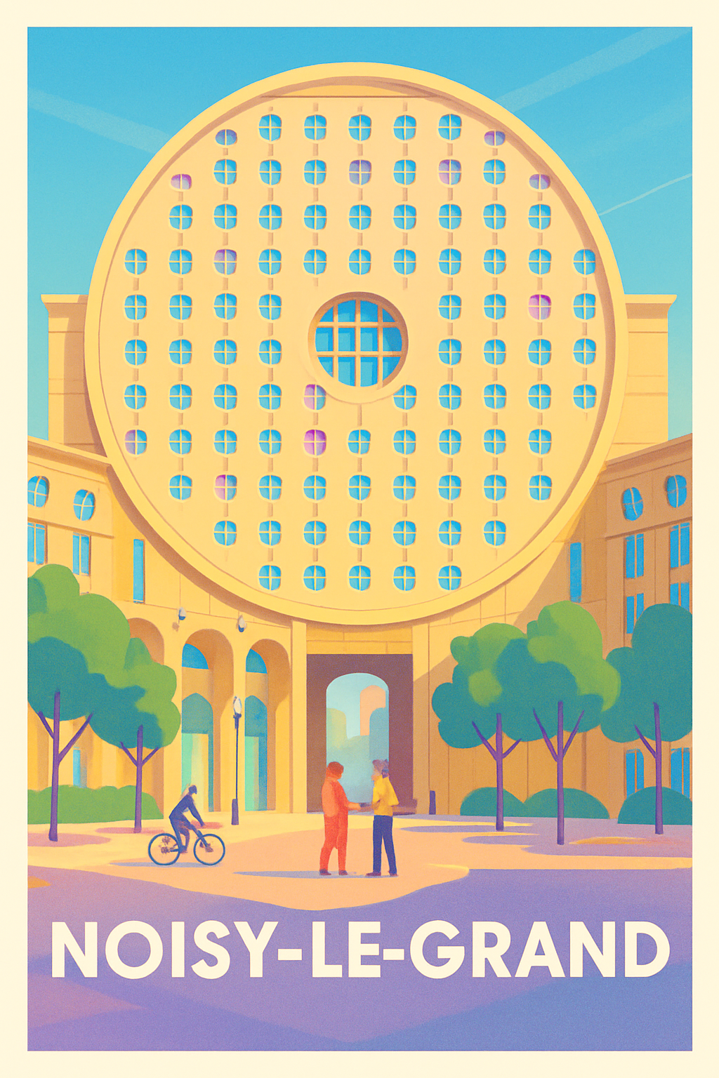 Seine-Saint-Denis France Pas de Cadre / 20 × 30cm Affiche de Noisy-le-Grand - L’architecture emblématique au cœur de la ville