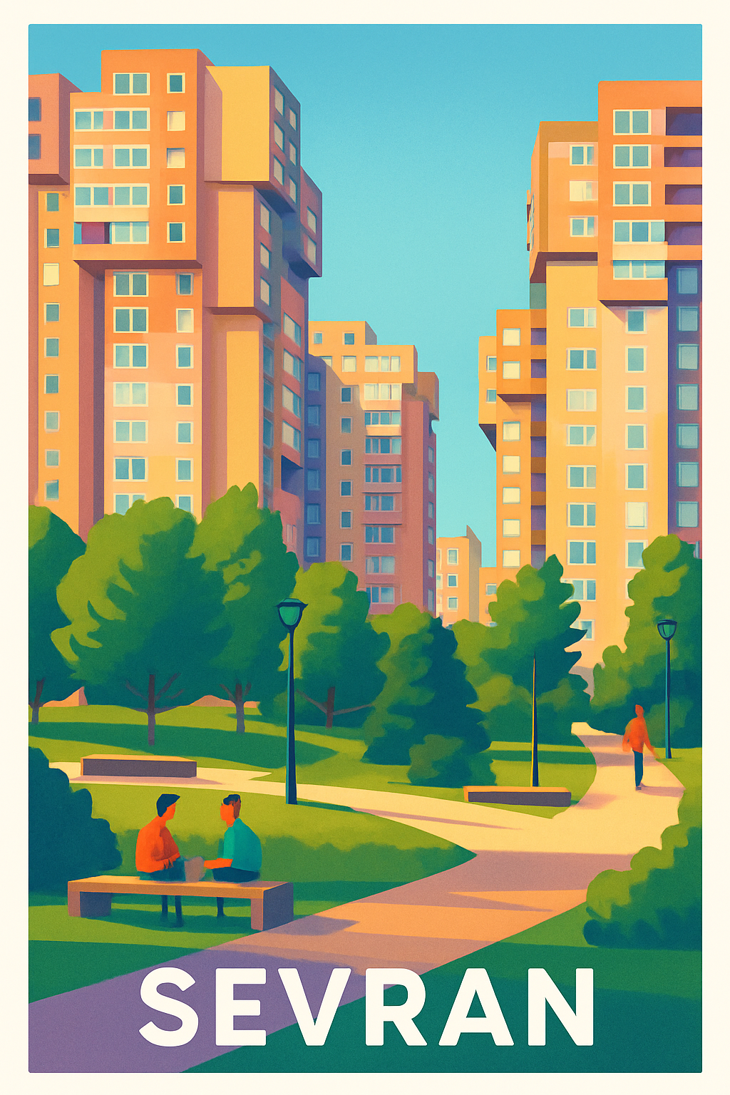 Seine-Saint-Denis France Pas de Cadre / 20 × 30cm Affiche de Sevran - Un coin de vie urbaine paisible