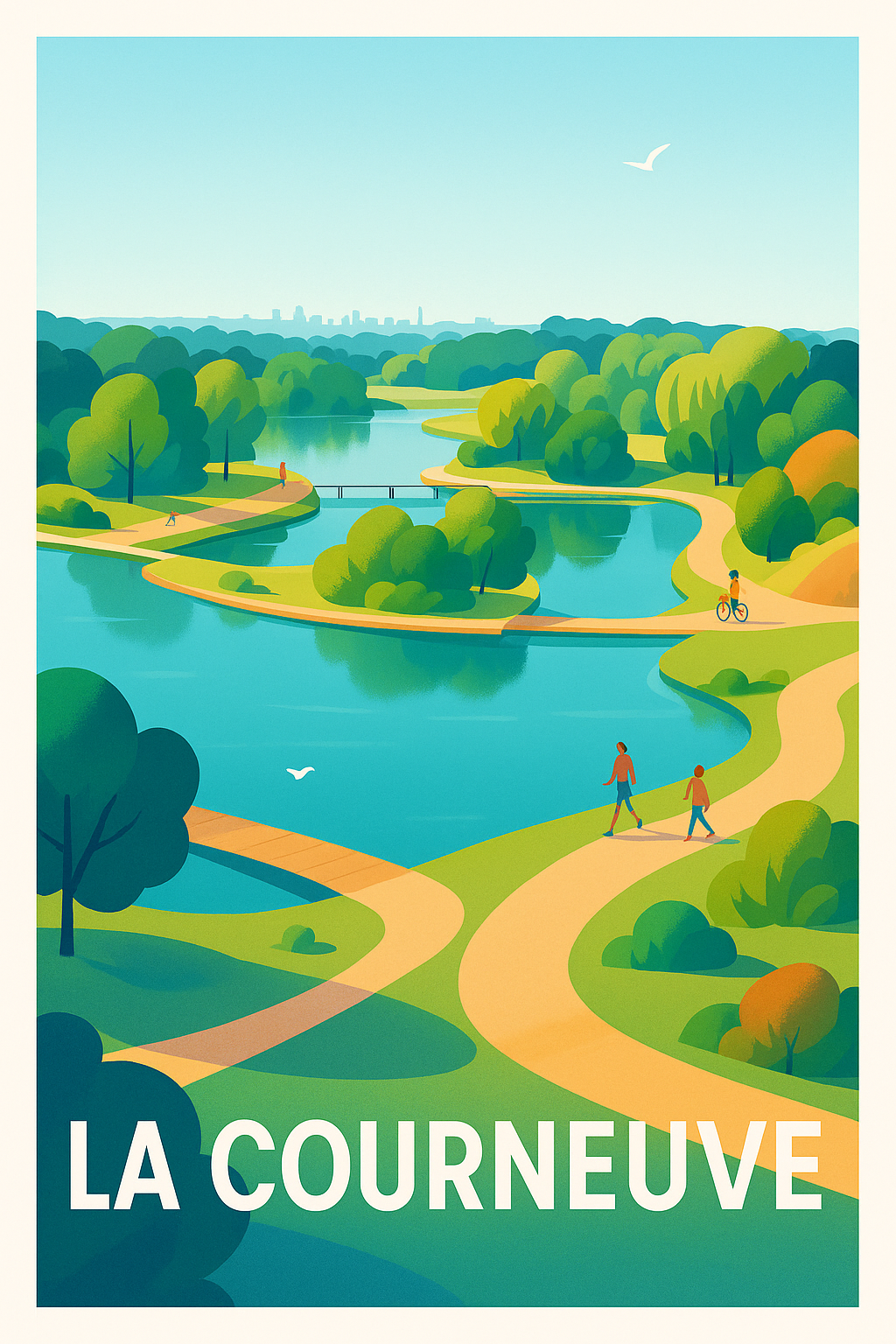 Seine-Saint-Denis France Pas de Cadre / 20 × 30cm Affiche La Courneuve - Havre de nature en pleine ville