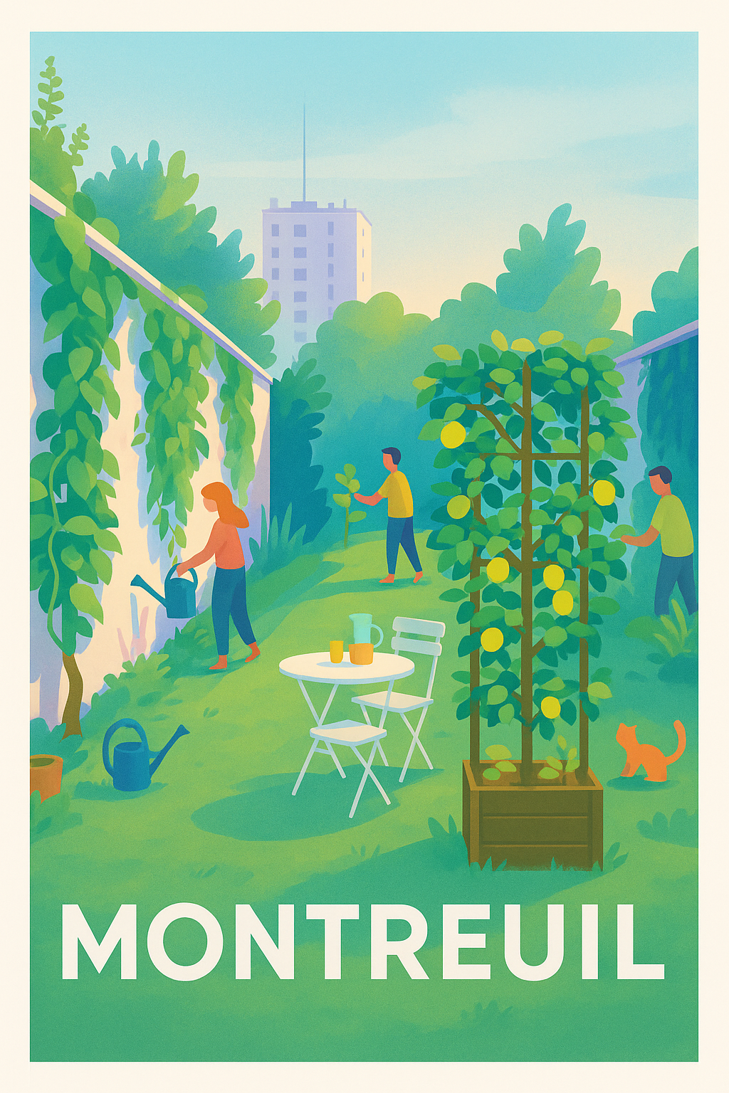 Affiche Montreuil — Havre de verdure en ville · poster d'art de Montreuil