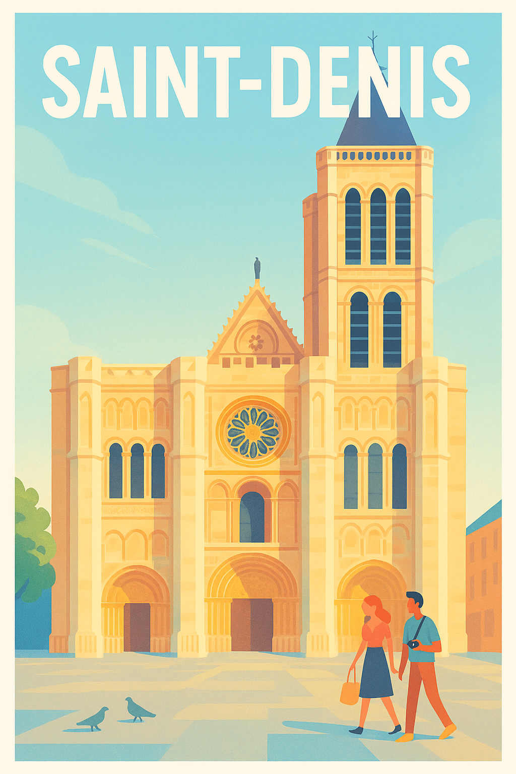 Seine-Saint-Denis France Pas de Cadre / 20 × 30cm Affiche Saint-Denis - L'élégance historique au cœur de la ville