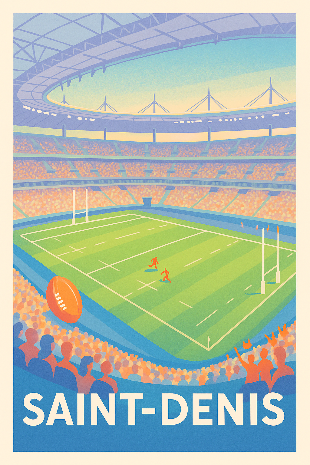 Seine-Saint-Denis France Pas de Cadre / 20 × 30cm Affiche Saint-Denis - L'esprit du stade en affiche
