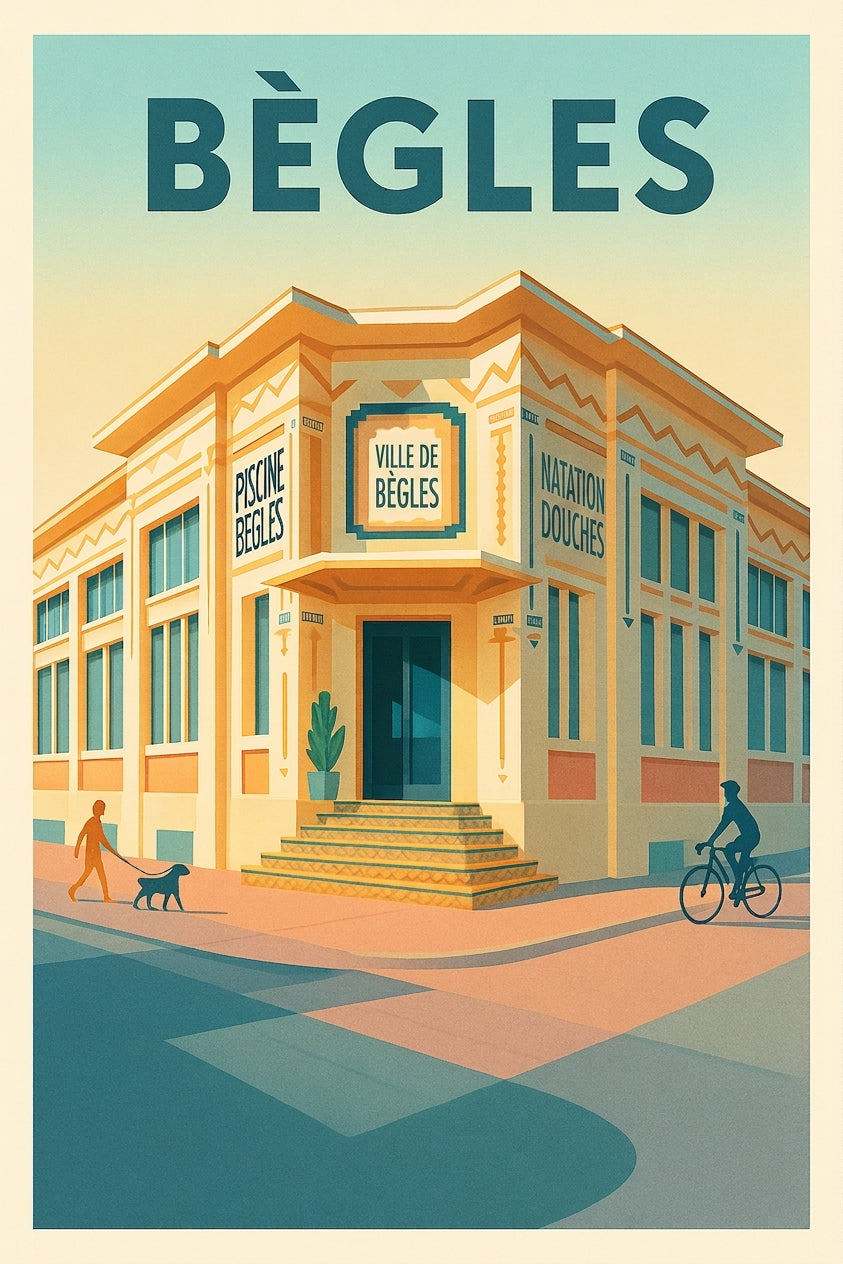 Affiche Bègles — Charme Art Déco et Vie Locale · poster d'art de Bègles