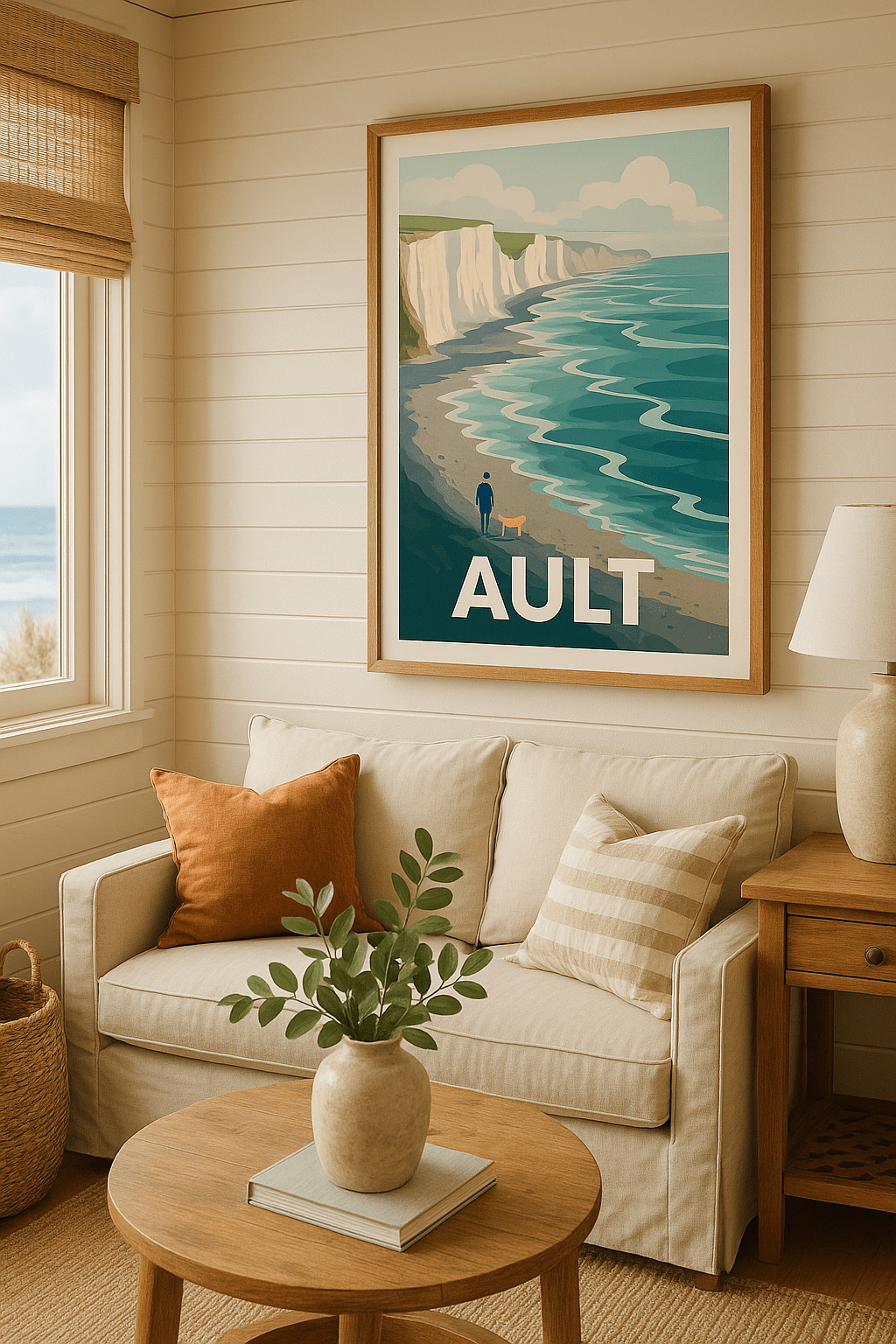 Somme France Affiche de Ault - Promenade paisible sur la côte d'Albâtre