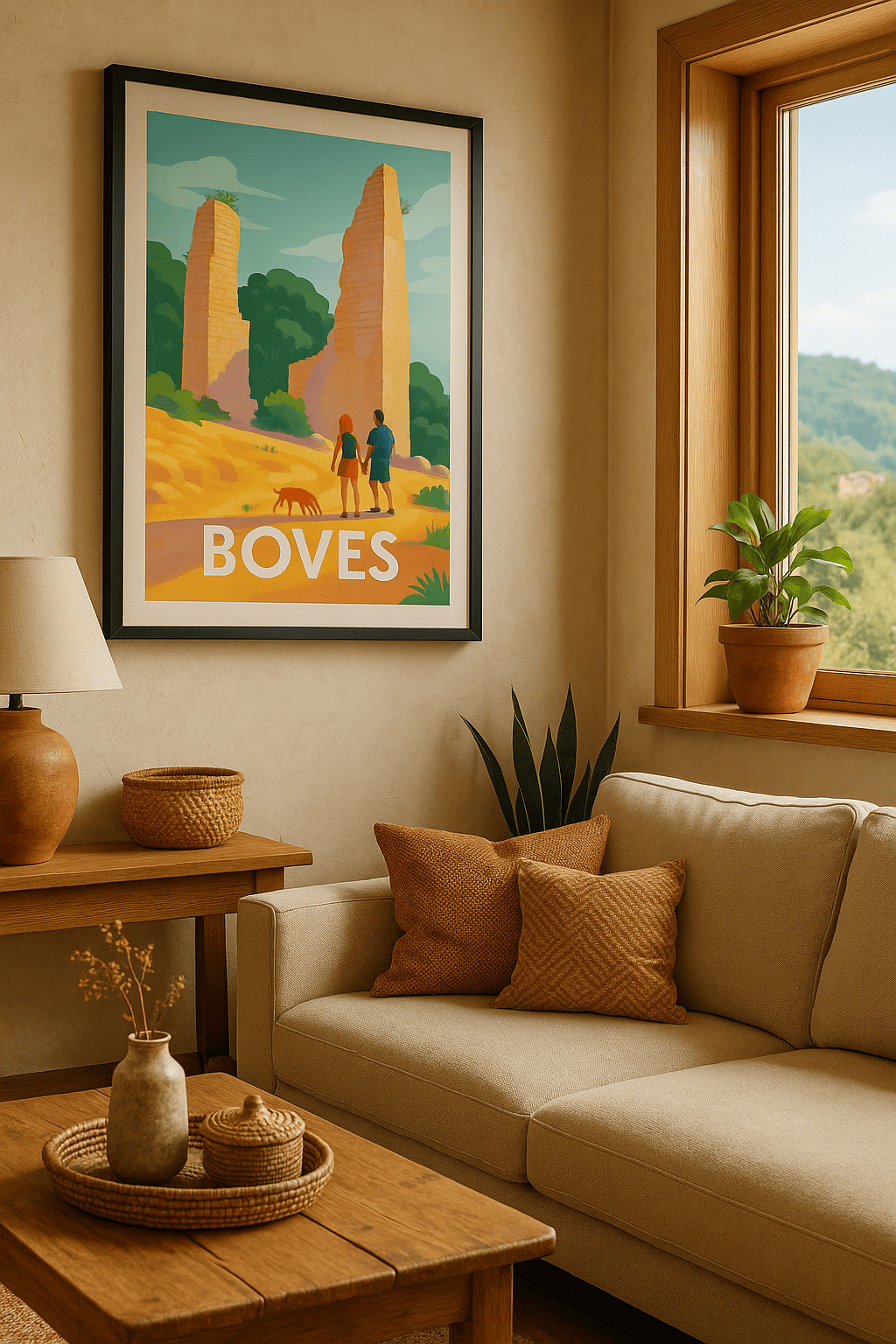 Affiche Boves — Randonnée et patrimoine au soleil · poster d'art de Boves