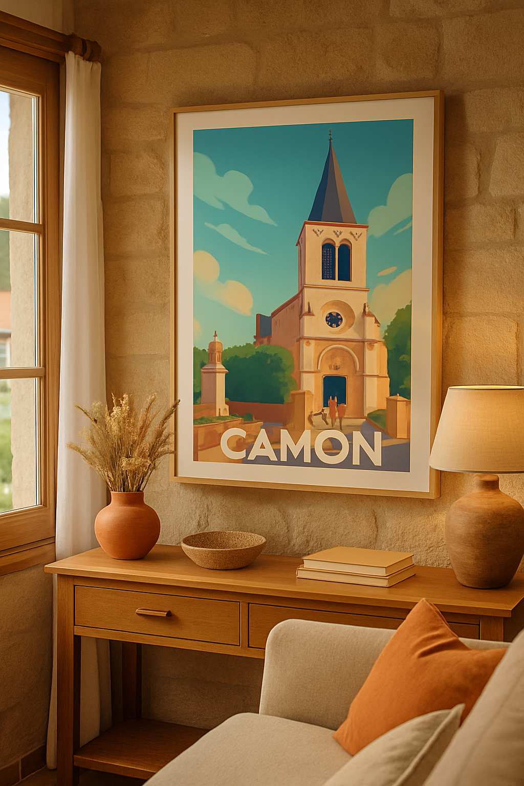 Somme France Affiche de Camon - Charme et sérénité au cœur de l'église