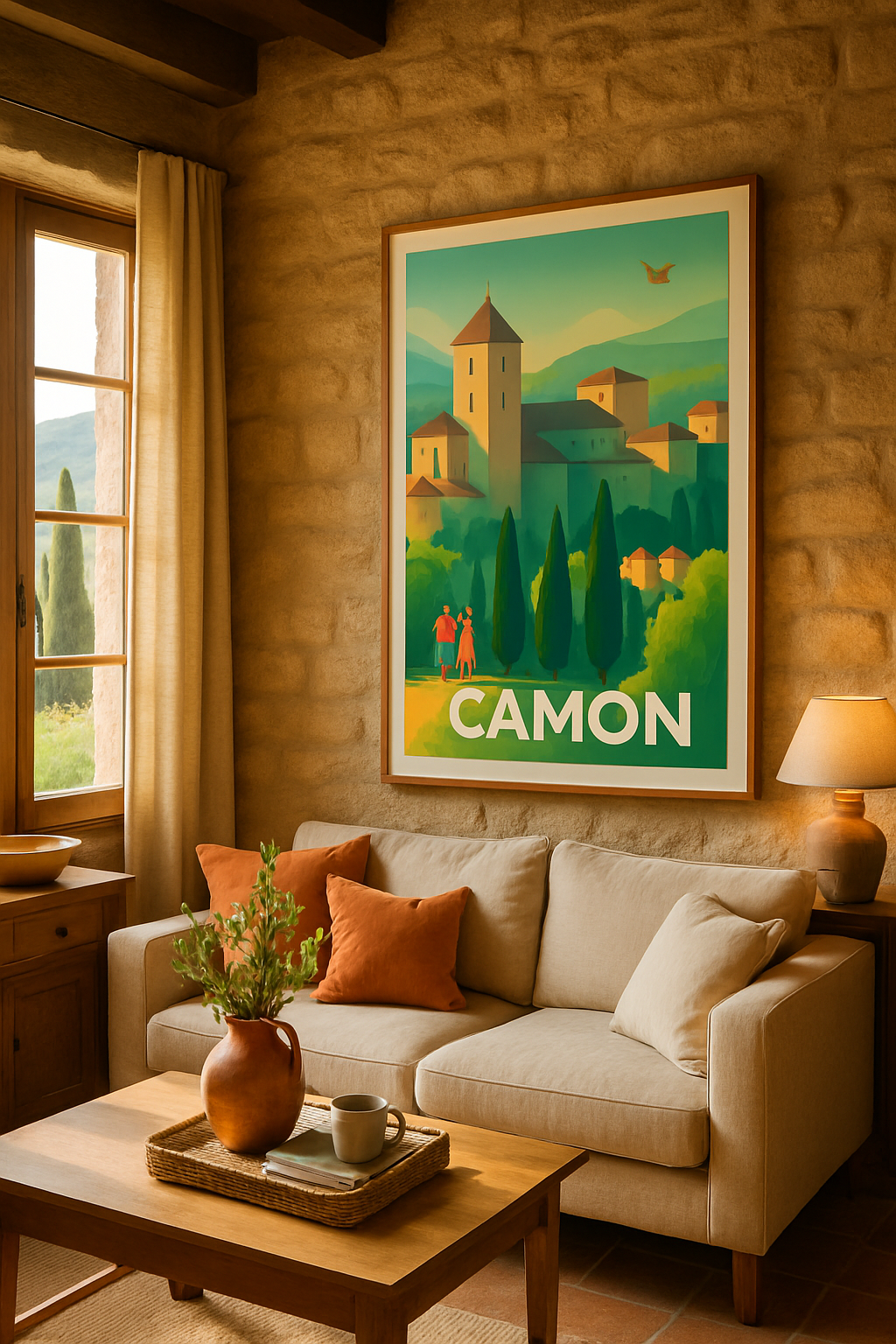 Affiche Camon — Escapade romantique au cœur du village · poster d'art de Camon