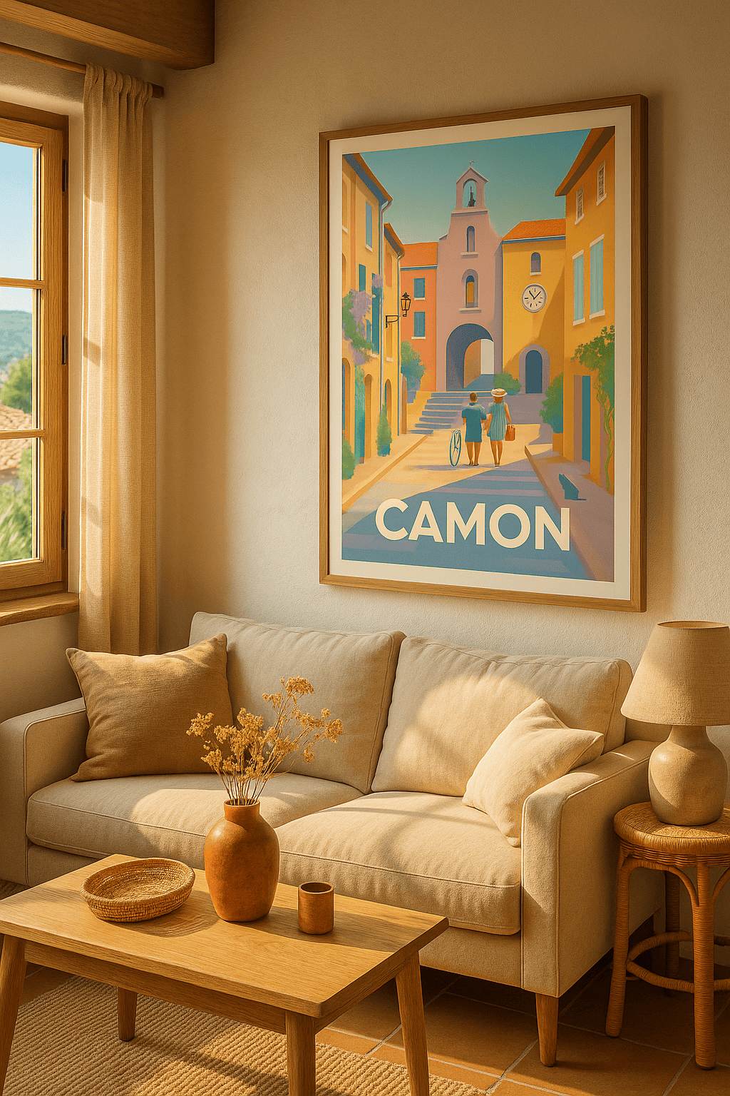 Affiche Camon — Promenade paisible au cœur du village · poster d'art de Camon