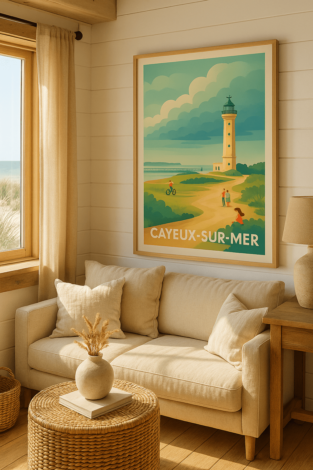 Somme France Affiche de Cayeux-sur-Mer - L'élégance du phare au bord de la mer