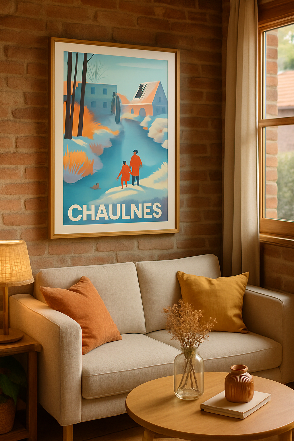 Somme France Affiche de Chaulnes - Tranquillité hivernale au bord de l'eau