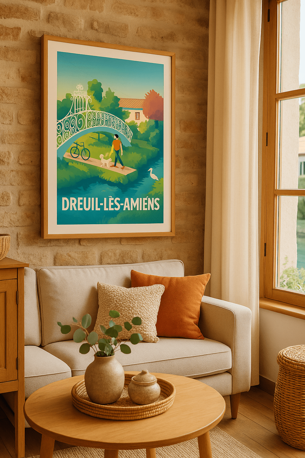 Somme France Affiche de Dreuil-lès-Amiens - Balade bucolique au fil de l'eau