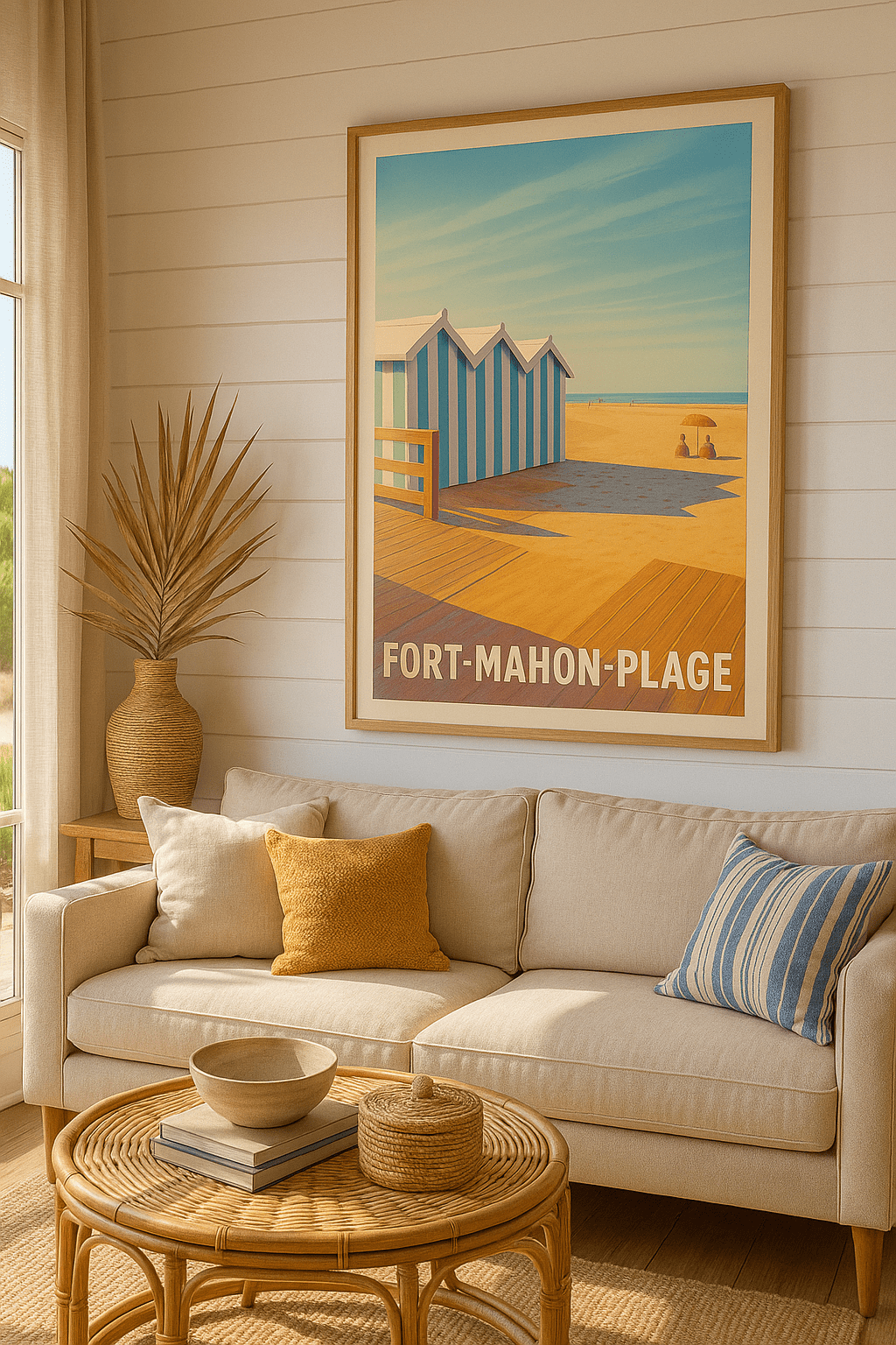 Somme France Affiche de Fort-Mahon-Plage - Charme estival des cabines colorées