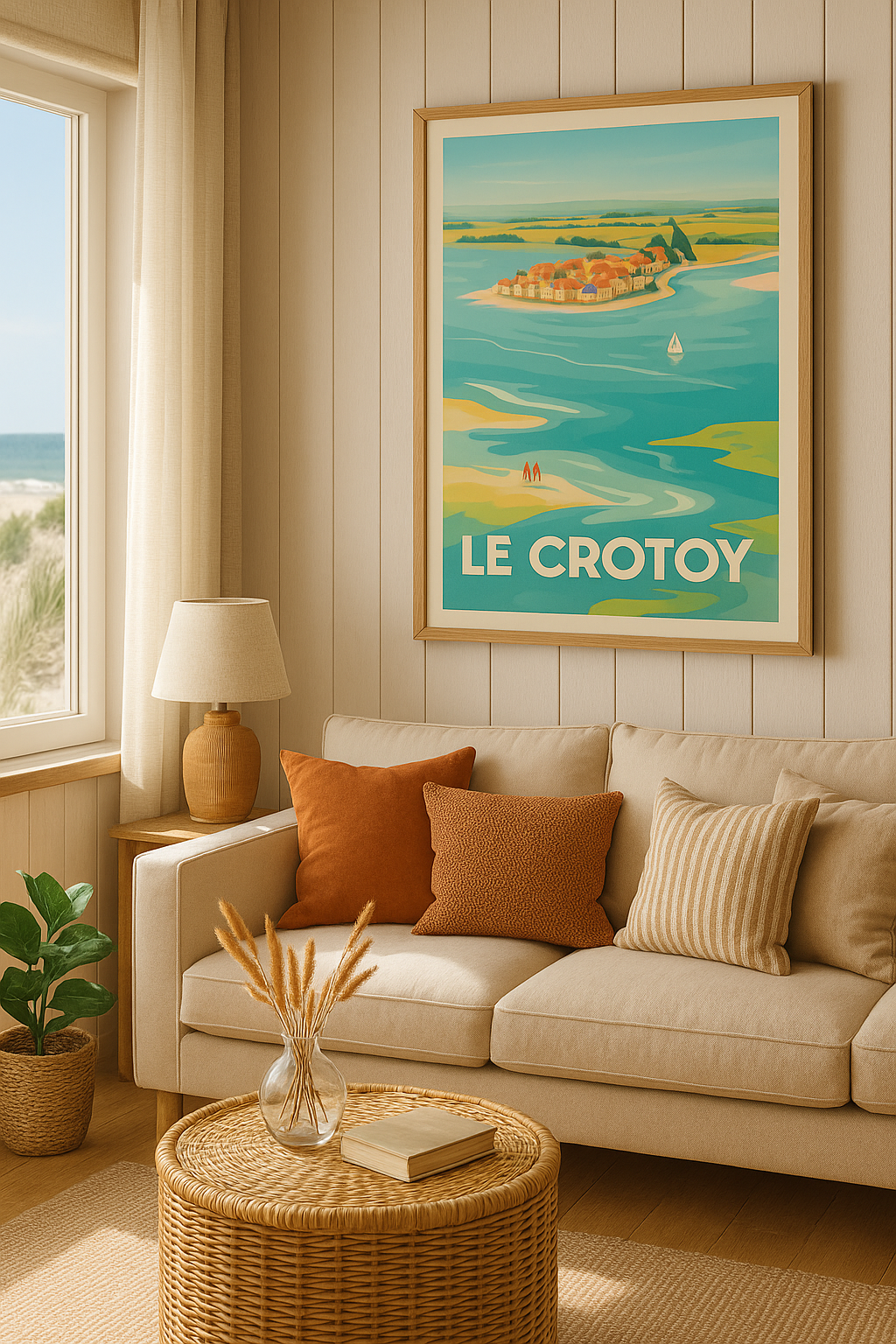 Affiche Le Crotoy — Charme et sérénité en bord de mer · poster d'art de Le Crotoy