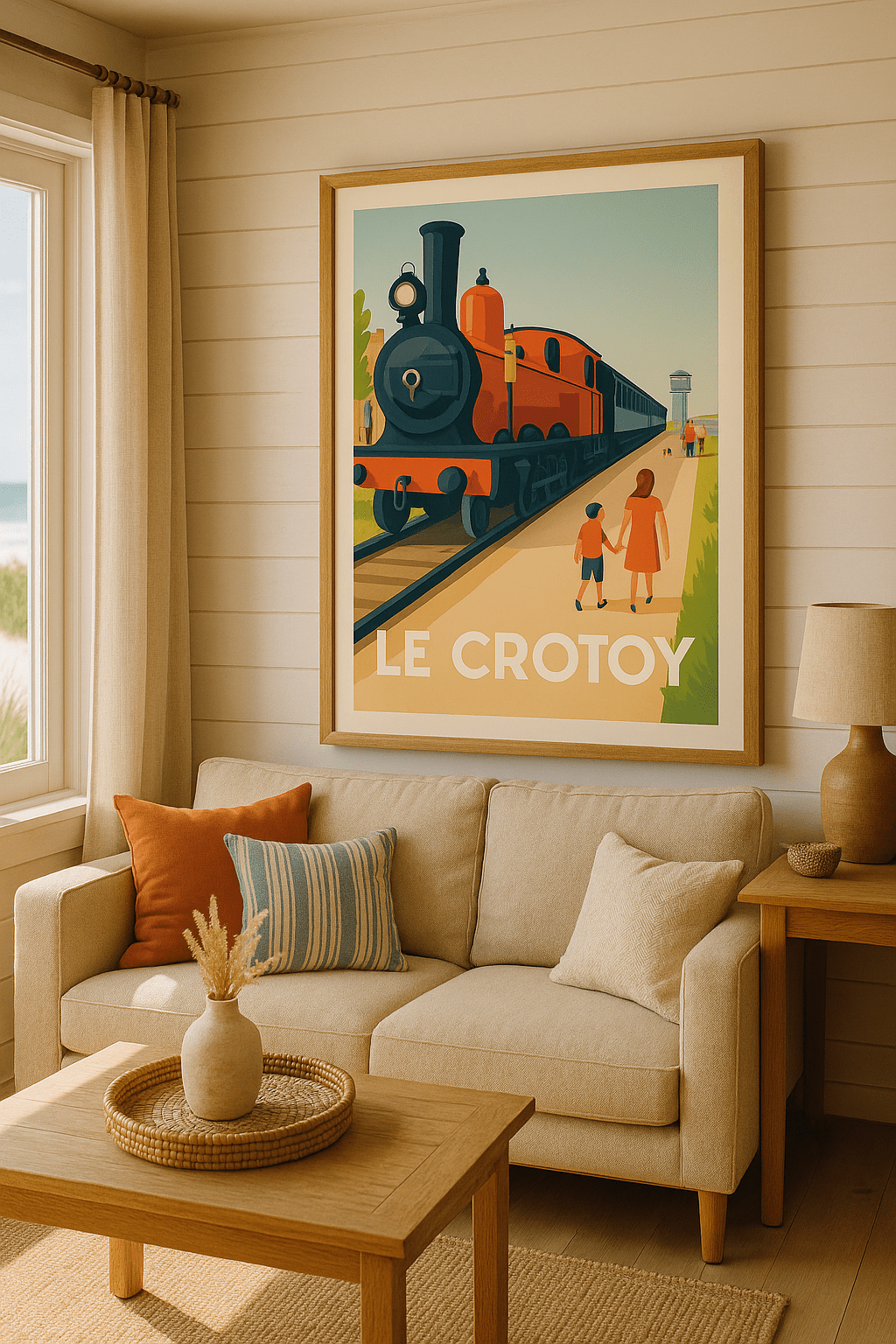 Affiche Le Crotoy — L'élégance du voyage en train vintage · poster d'art de Le Crotoy