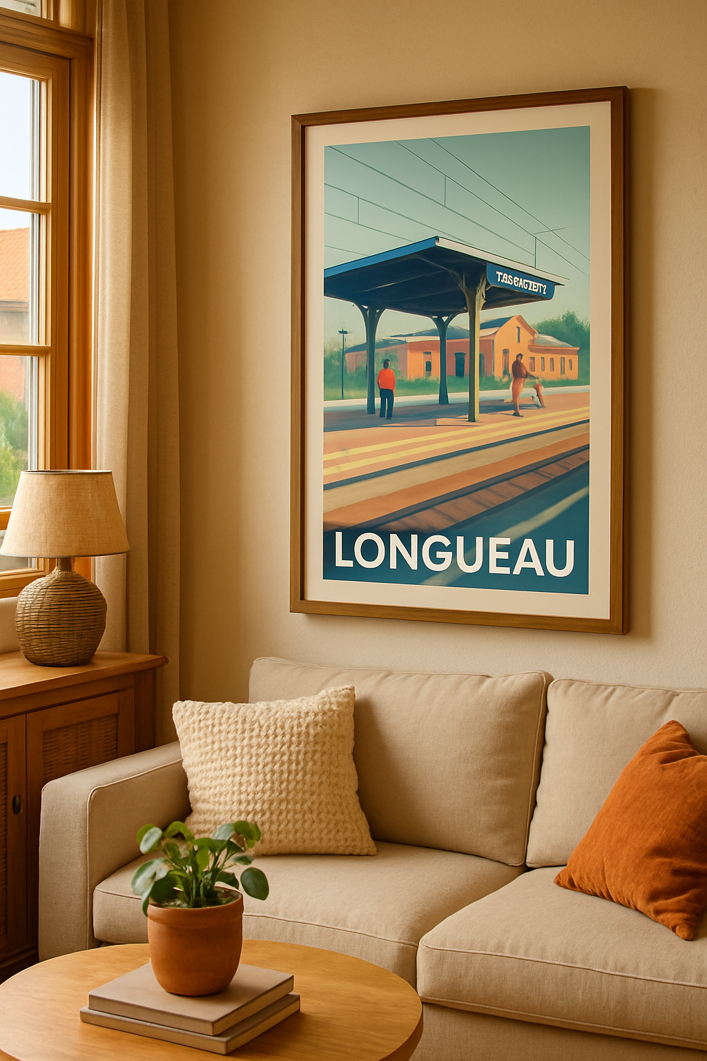 Somme France Affiche de Longueau - Pause au quai de la gare