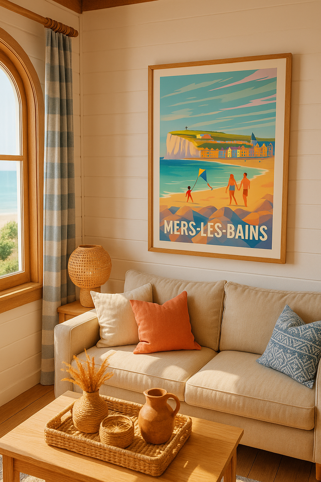 Somme France Affiche de Mers-les-Bains - Évasion en bord de mer colorée