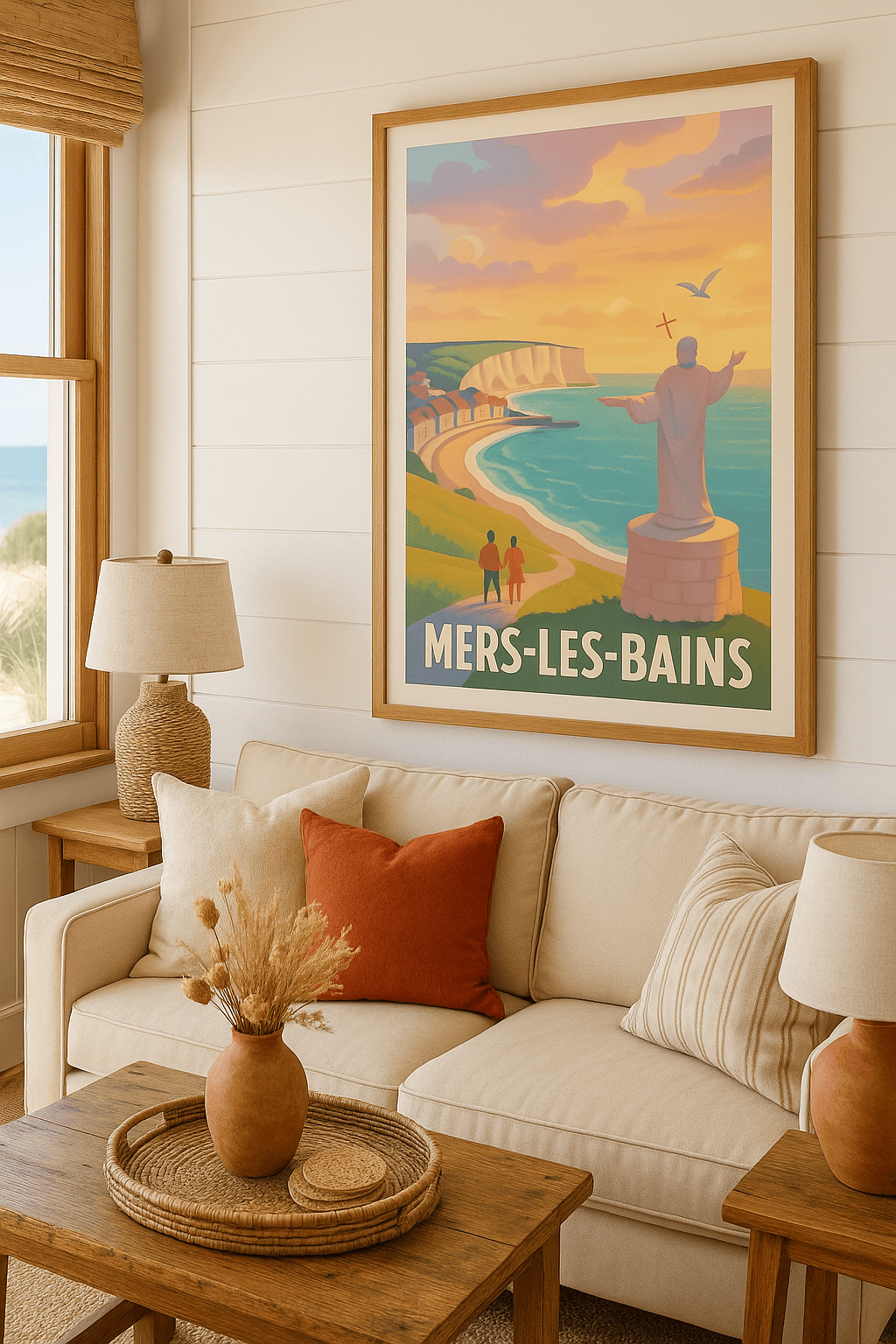Somme France Affiche de Mers-les-Bains - Évasion romantique en bord de mer