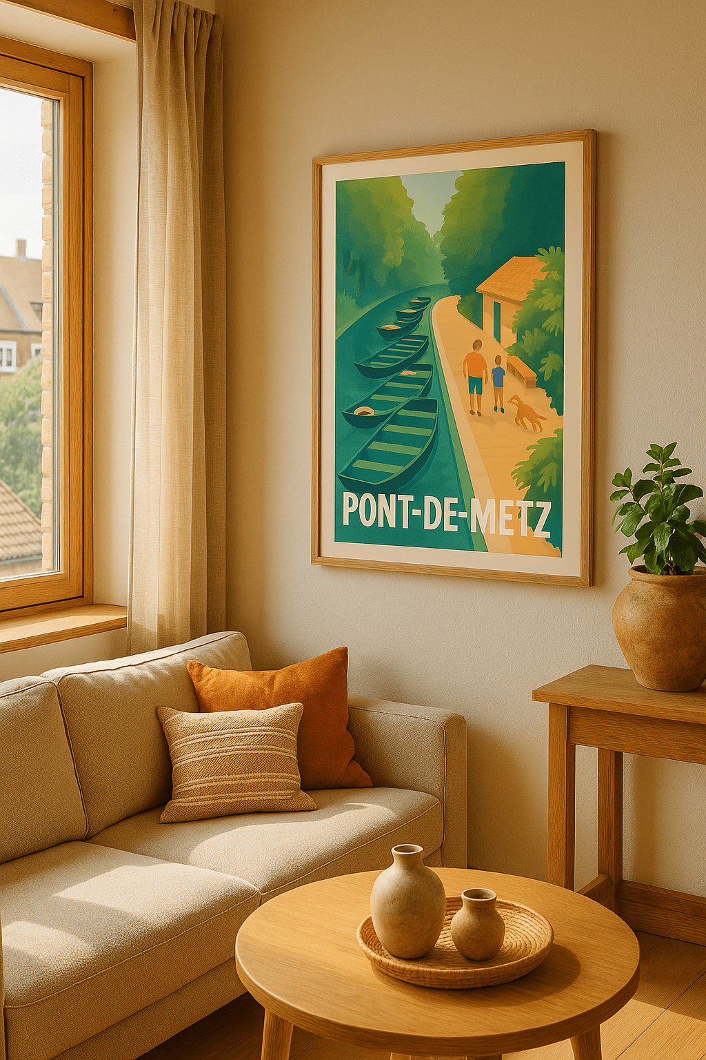 Somme France Affiche de Pont-de-Metz - Promenade paisible au bord de l'eau
