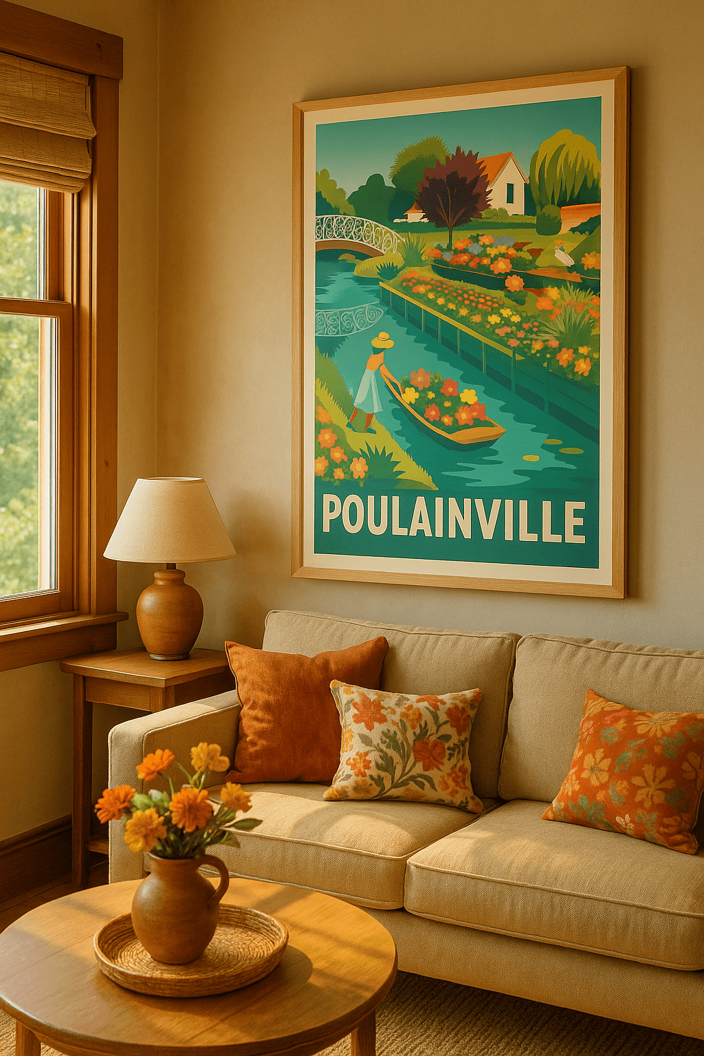 Affiche Poulainville — Charme bucolique au fil de l'eau · poster d'art de Poulainville