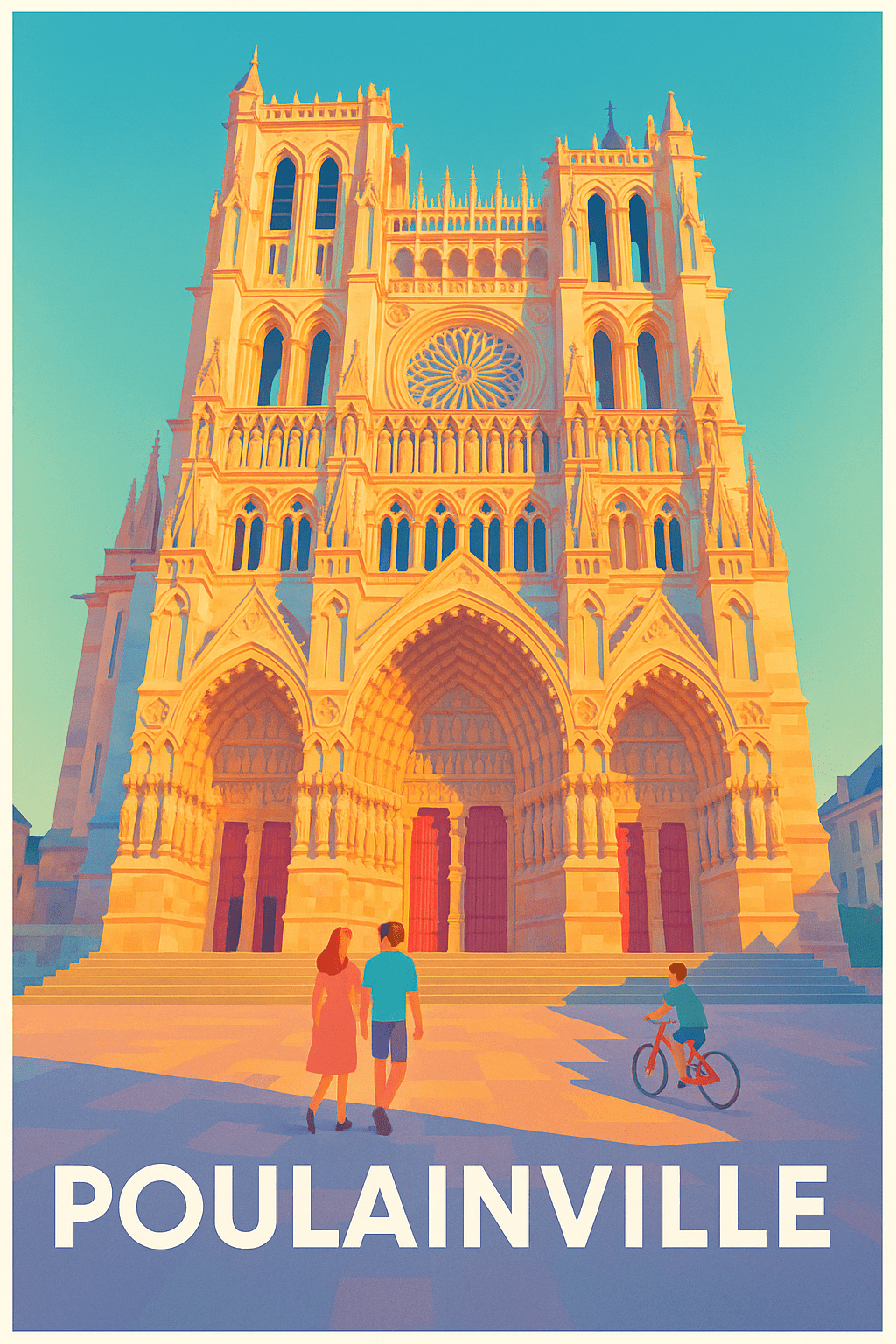 Somme France Affiche de Poulainville - Charme gothique au crépuscule