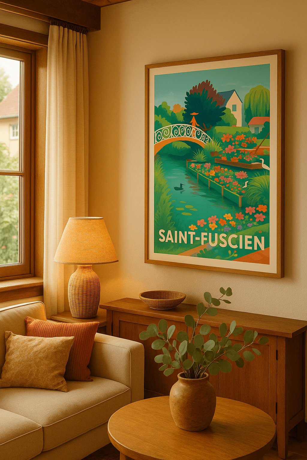 Somme France Affiche de Saint-Fuscien - Une balade fleurie au fil de l'eau