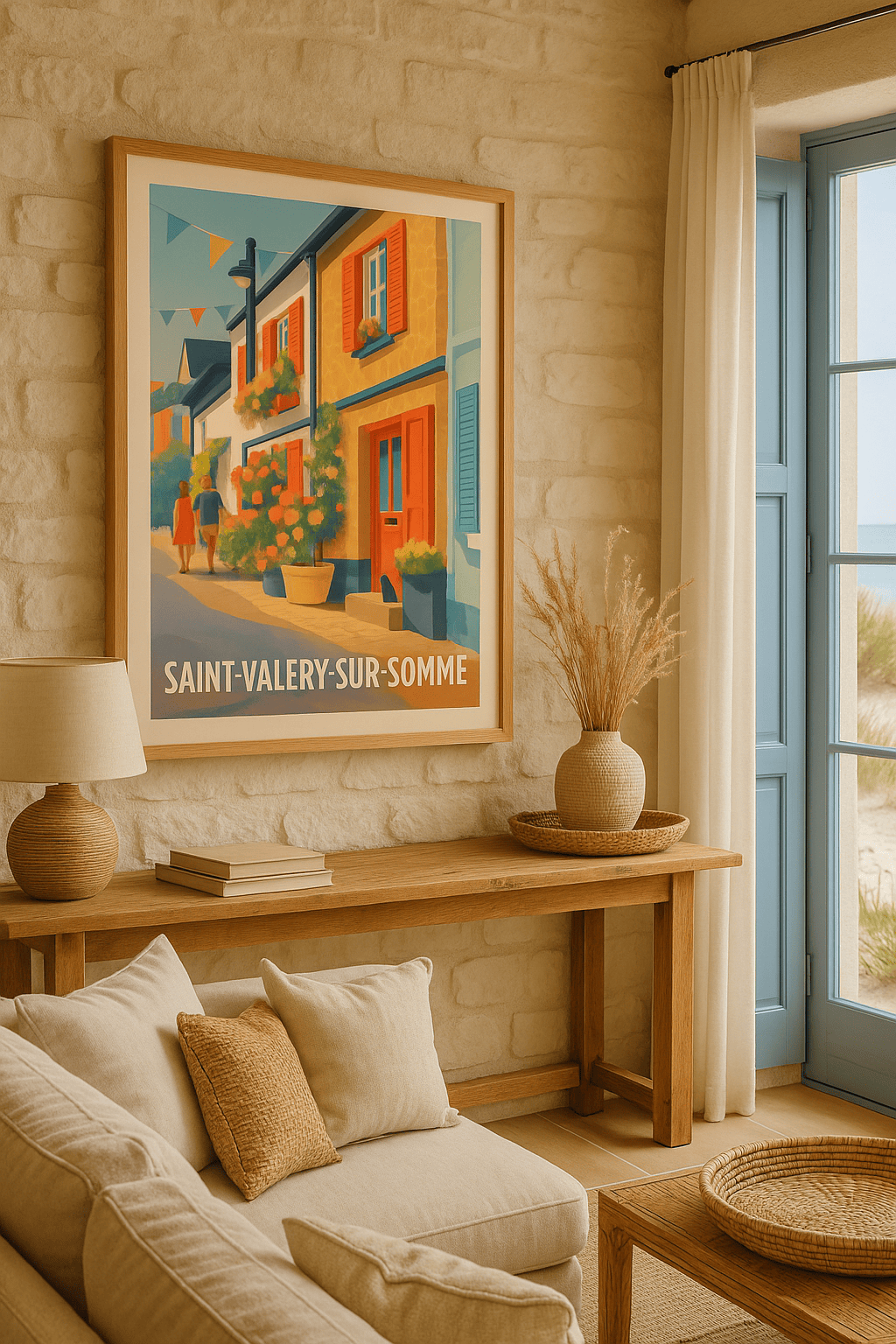 Somme France Affiche de Saint-Valery-sur-Somme - Charme estival et ruelles fleuries