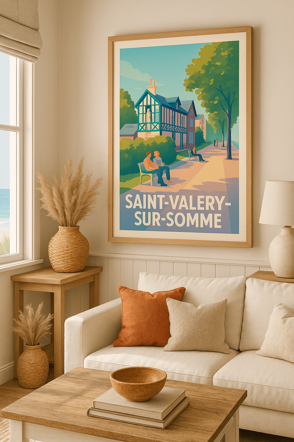 Somme France Affiche de Saint-Valery-sur-Somme - Promenade en bord de fleuve