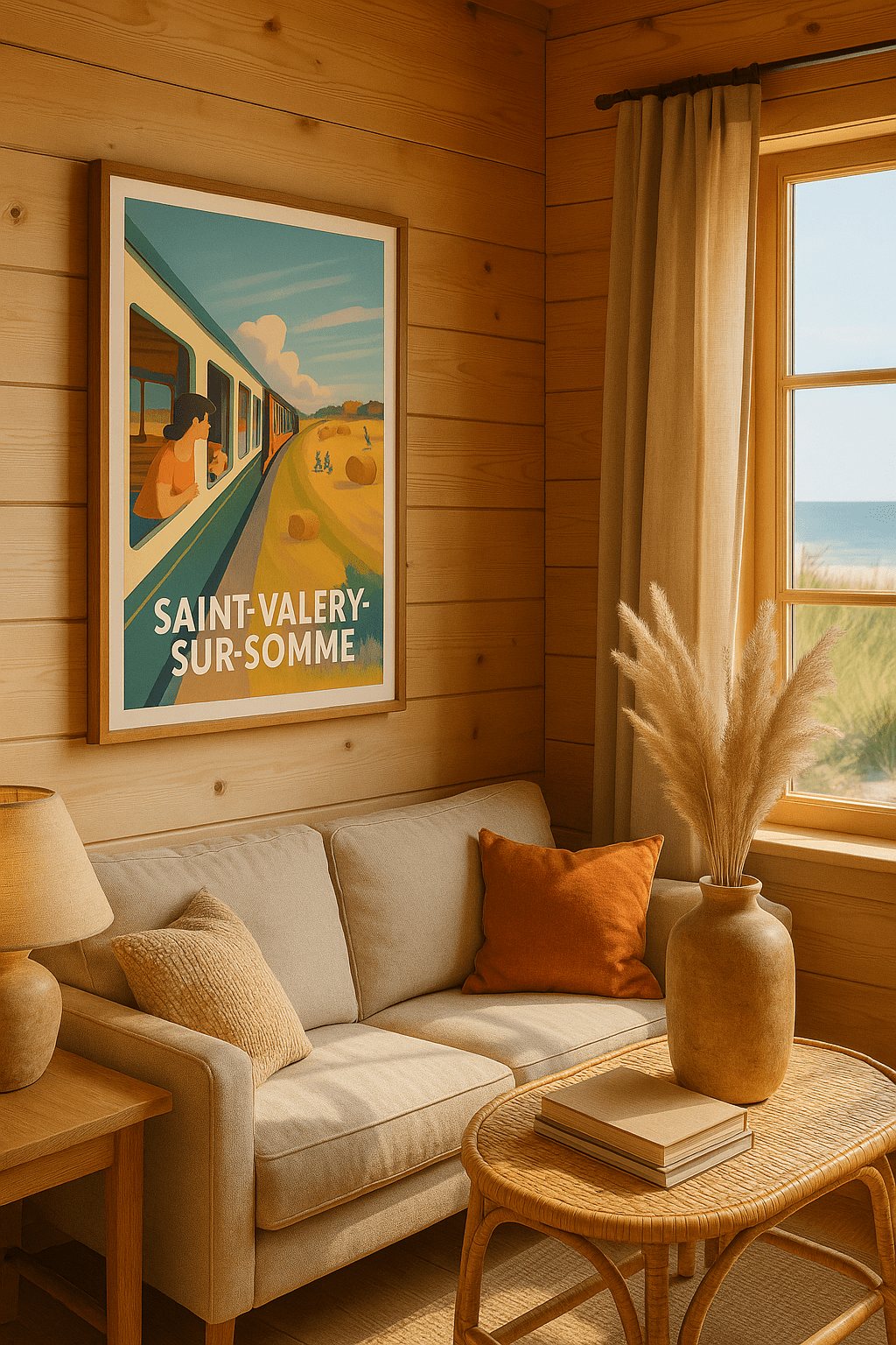 Somme France Affiche de Saint-Valery-sur-Somme - Une escapade bucolique en train
