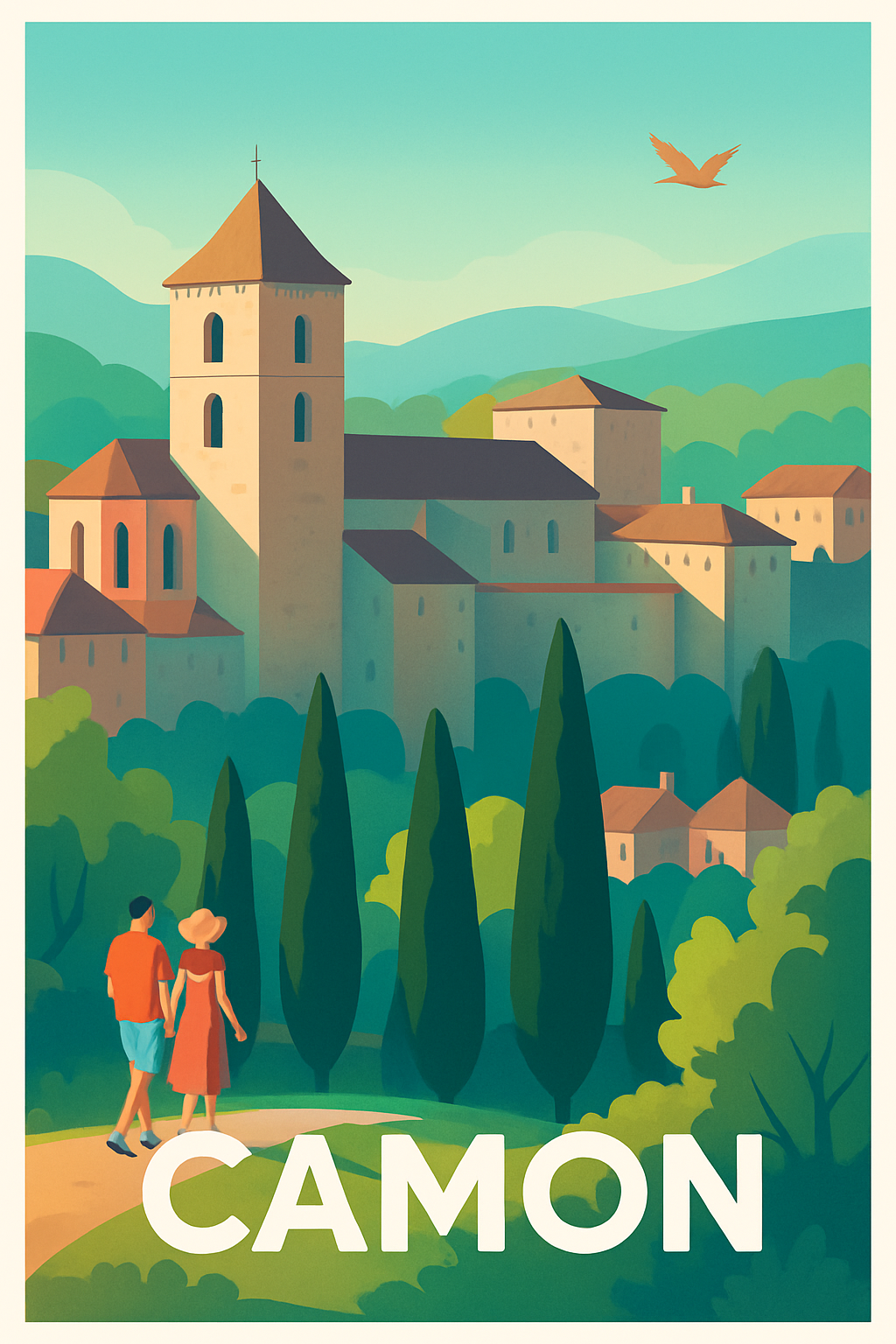 Affiche Camon — Escapade romantique au cœur du village · poster d'art de Camon