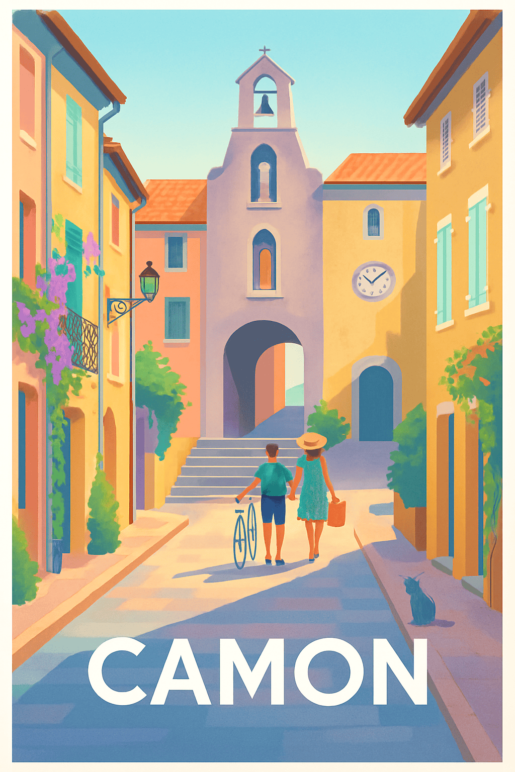 Somme France Pas de Cadre / 20 × 30cm Affiche de Camon - Promenade paisible au cœur du village